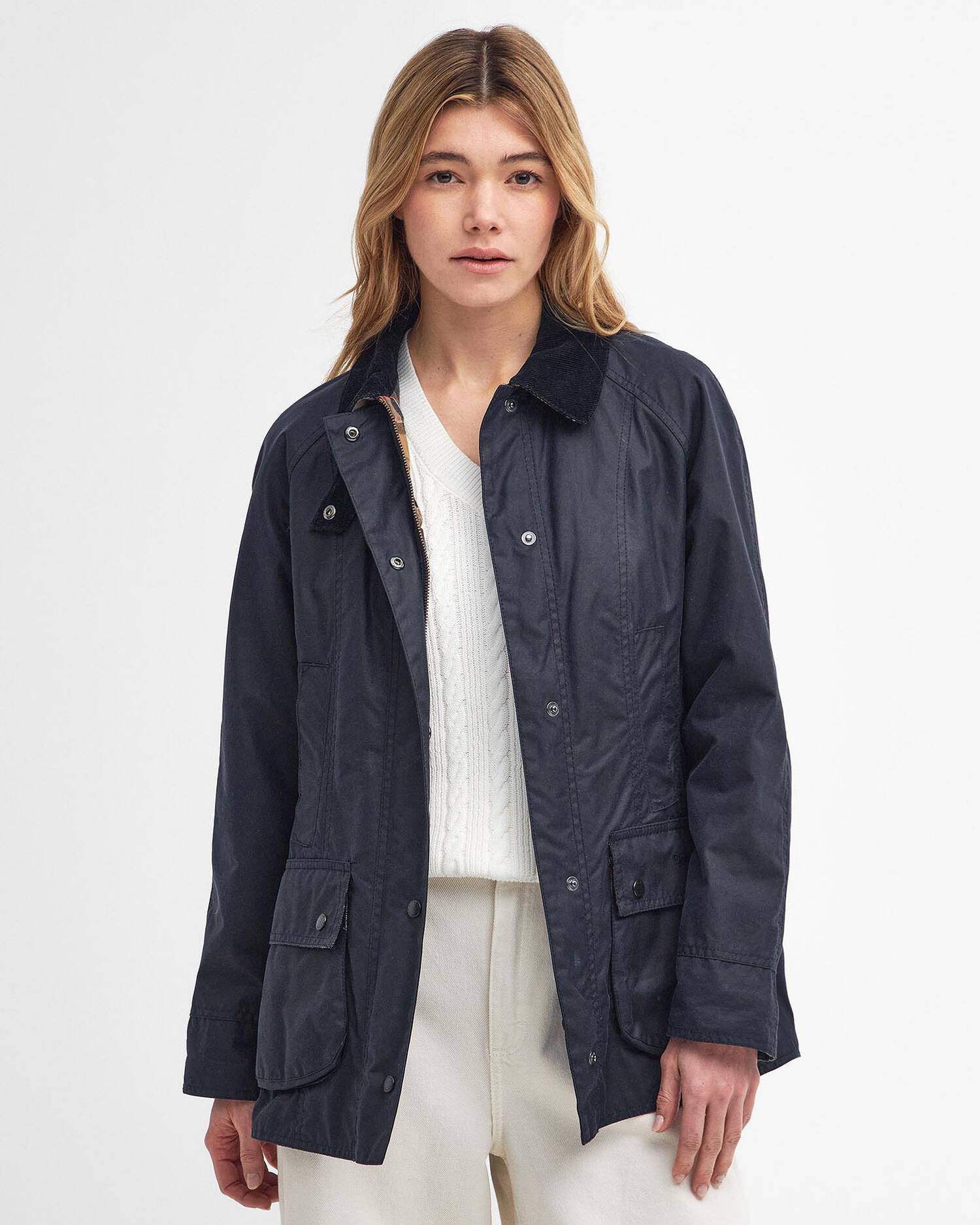 Barbour Jackets Beadnell Waxed Jacket in Classic Navy