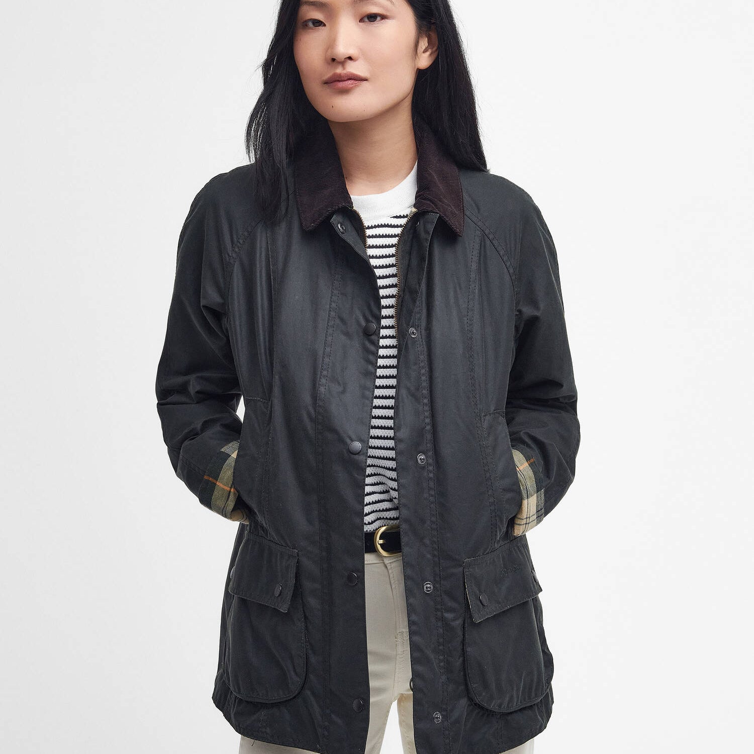 Barbour Jackets Beadnell Waxed Jacket in Sage