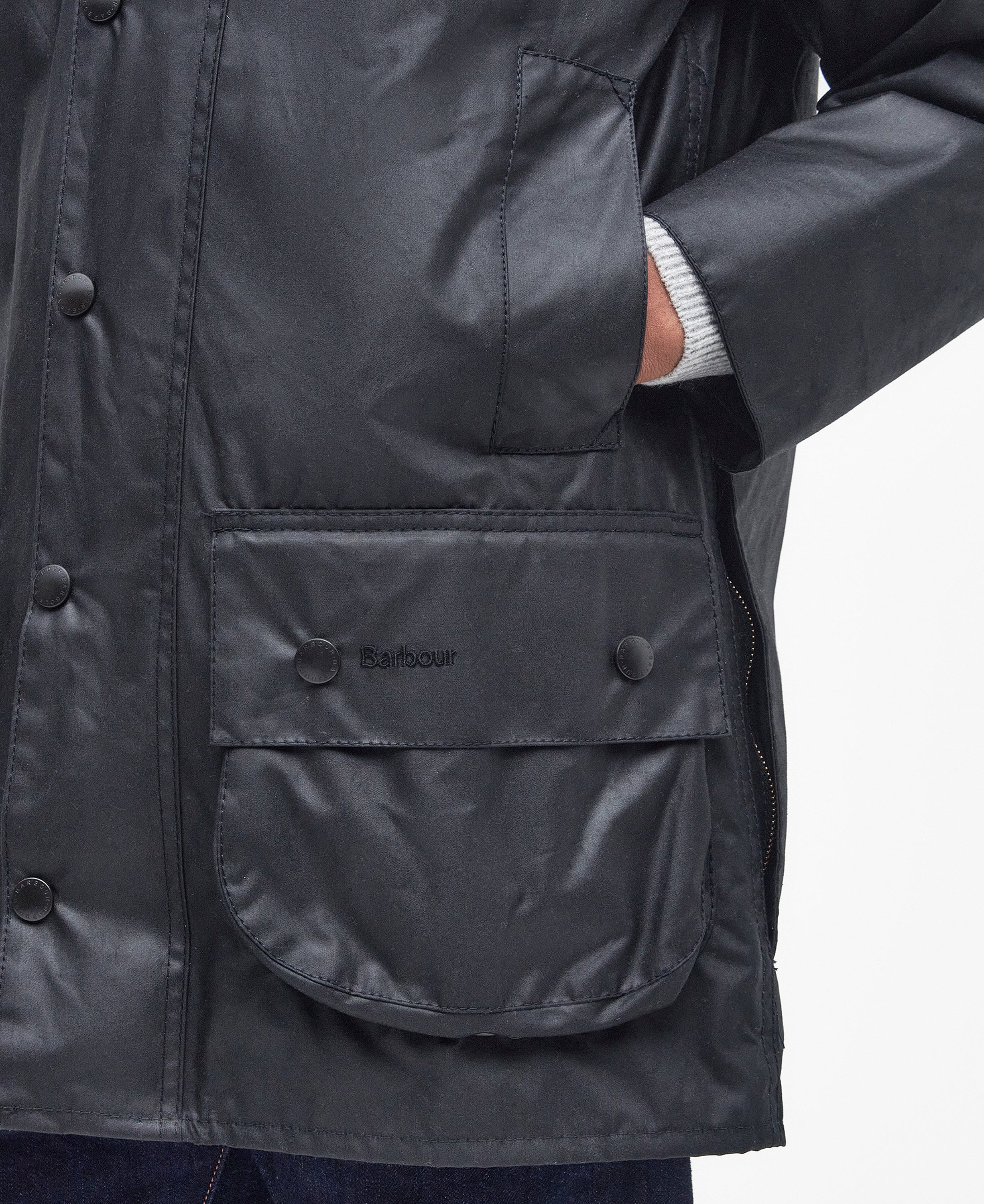 Barbour Beaufort Waxed Jacket in Black – M. Dumas and Sons