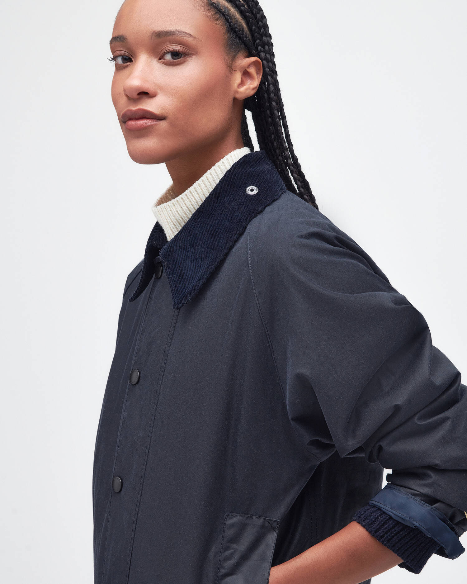 Barbour Jackets Beaufort Waxed Jacket in Classic Navy