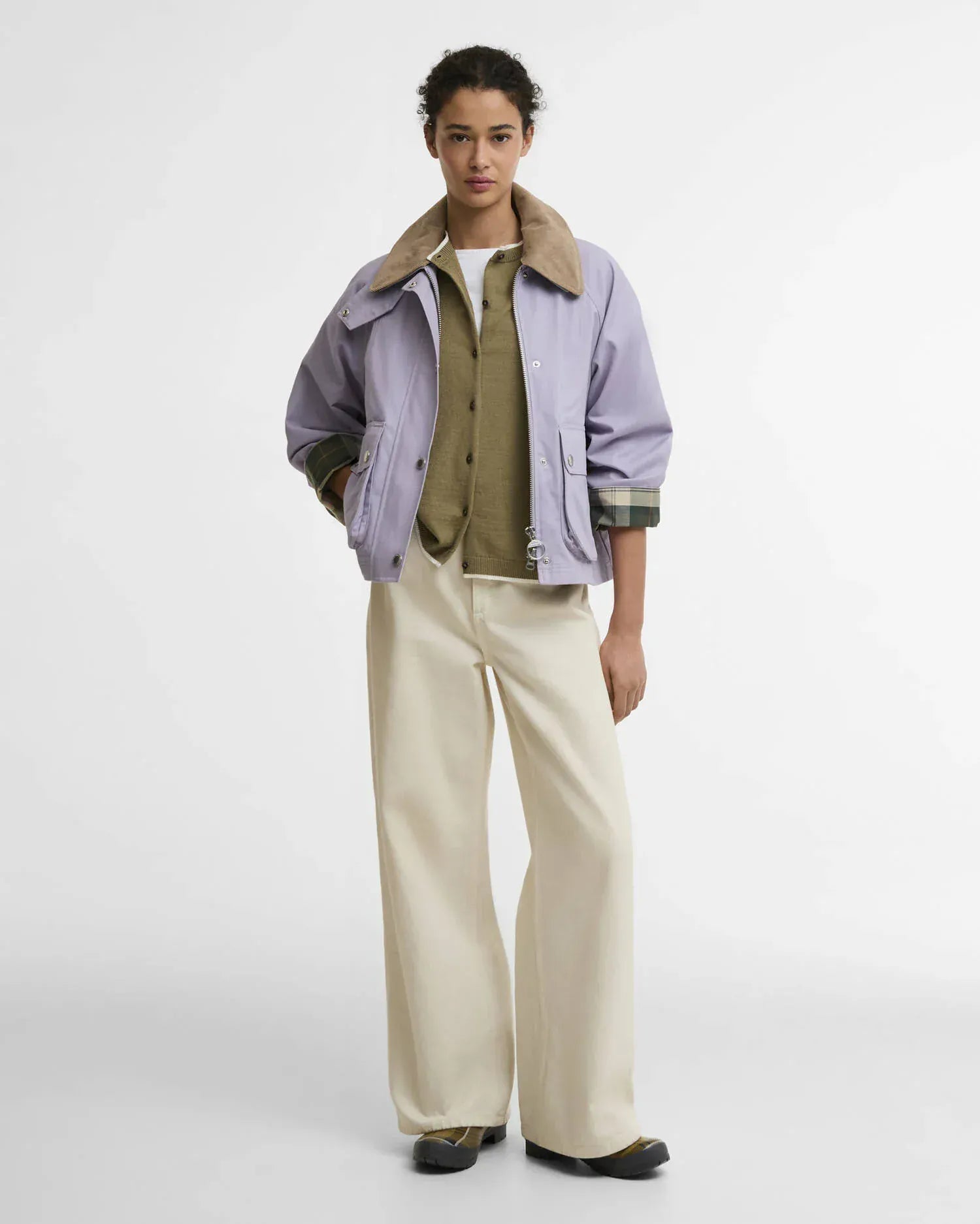 Barbour Jackets Cropped Beadnell Casual Jacket in Heather Mist