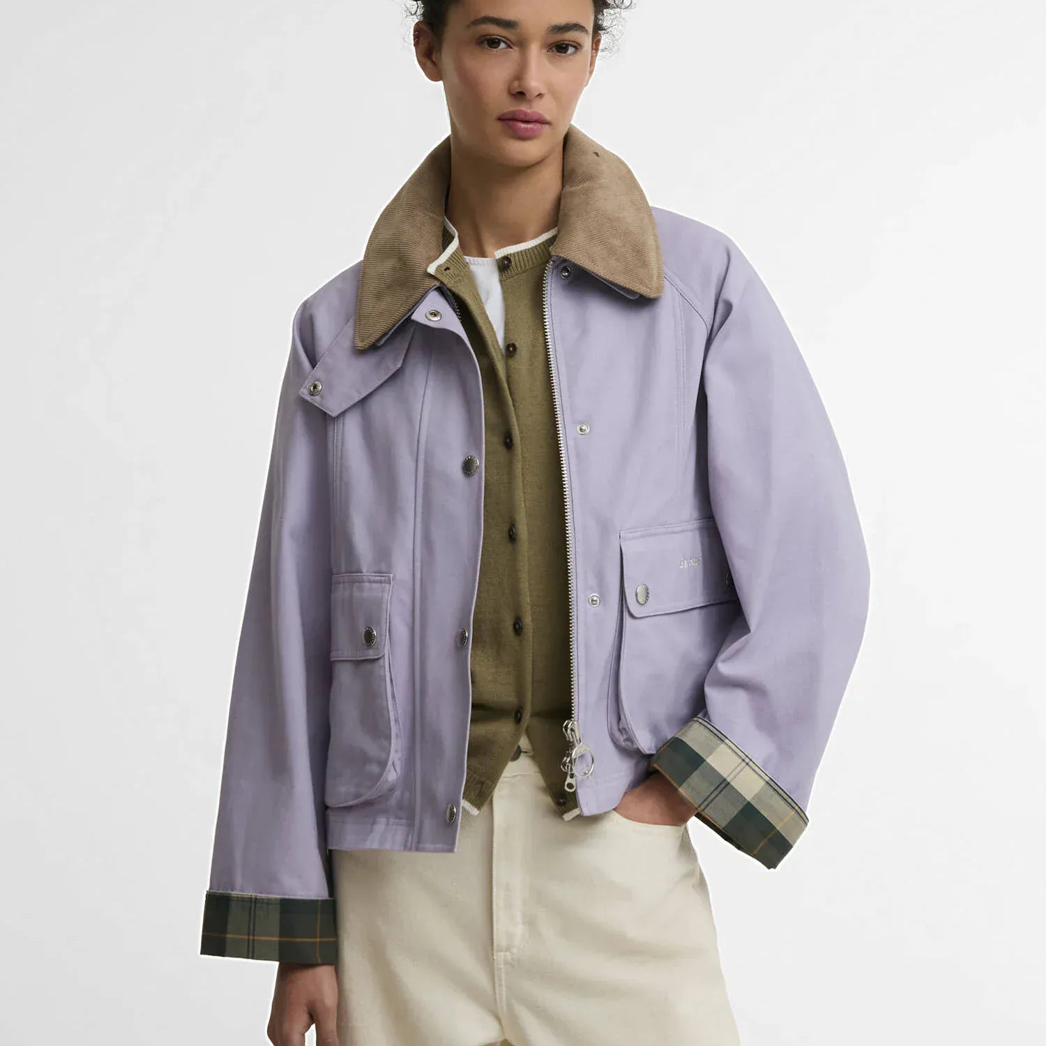 Barbour Jackets Cropped Beadnell Casual Jacket in Heather Mist