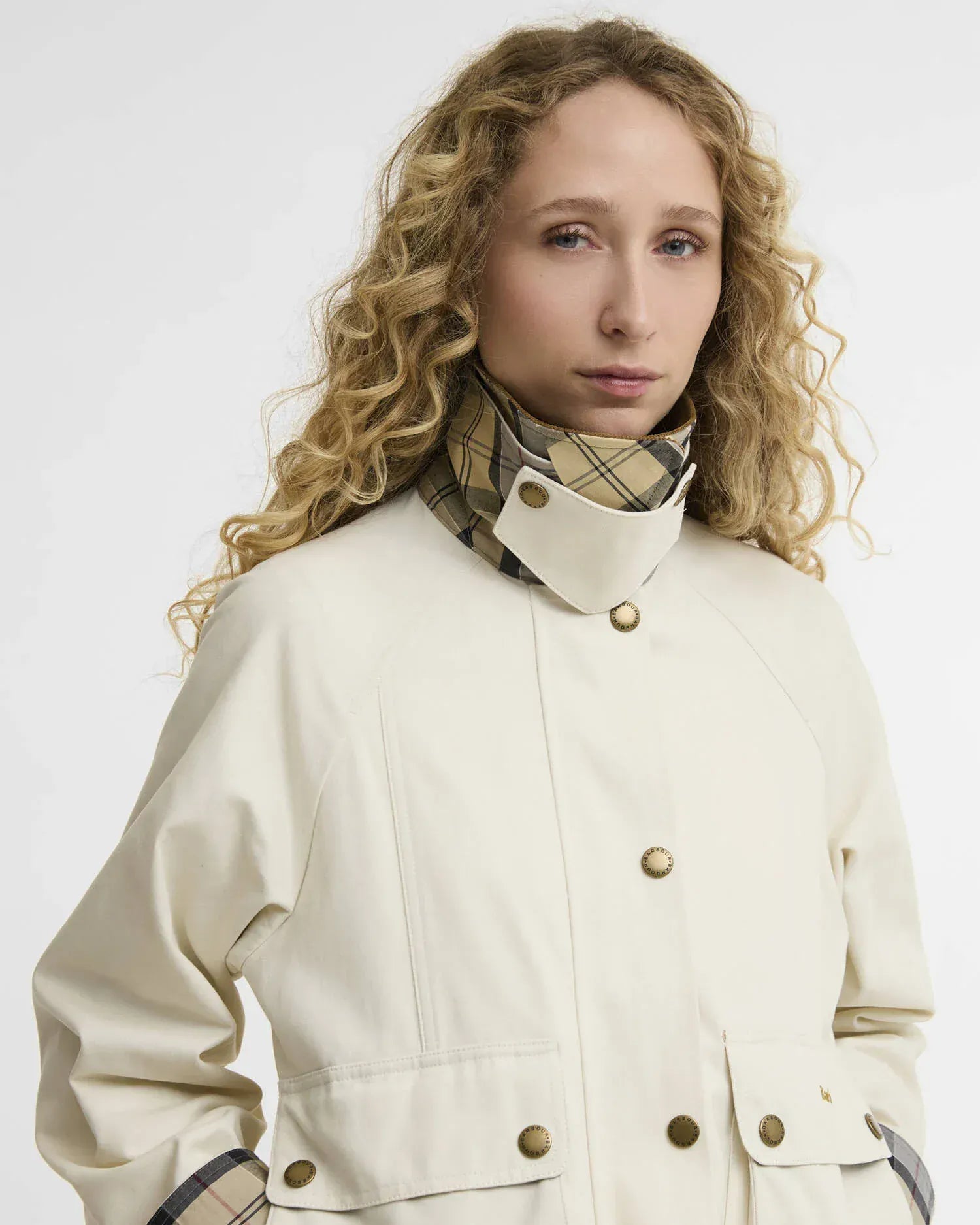 Barbour Jackets Cropped Beadnell Casual Jacket in Light Pearl