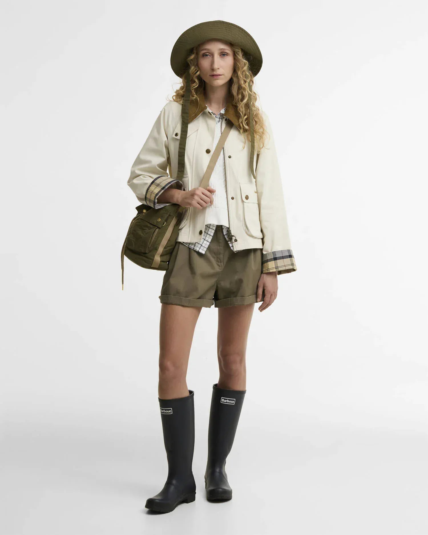 Barbour Jackets Cropped Beadnell Casual Jacket in Light Pearl