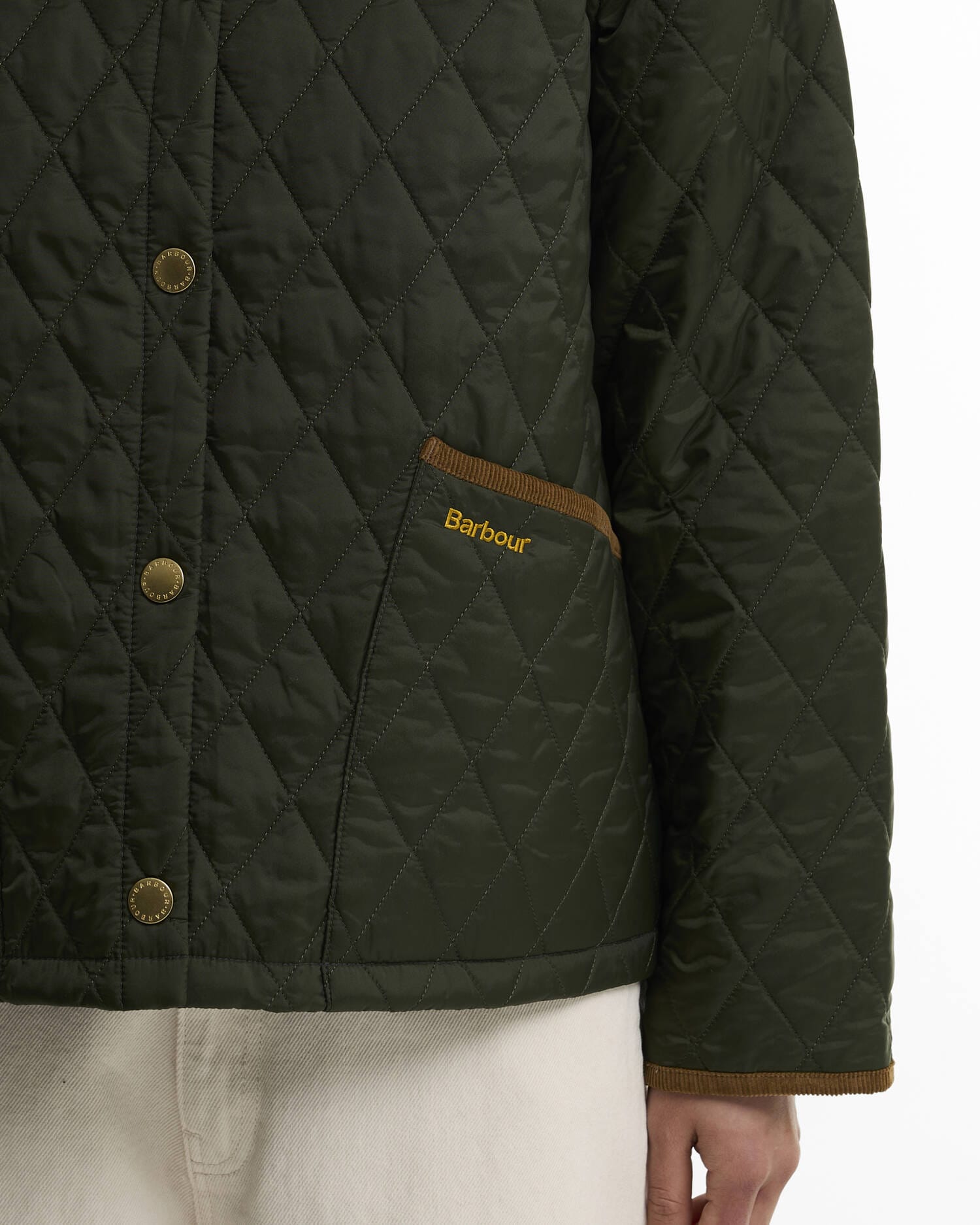 Barbour Icons Cropped Liddesdale Quilted Jacket in Olive