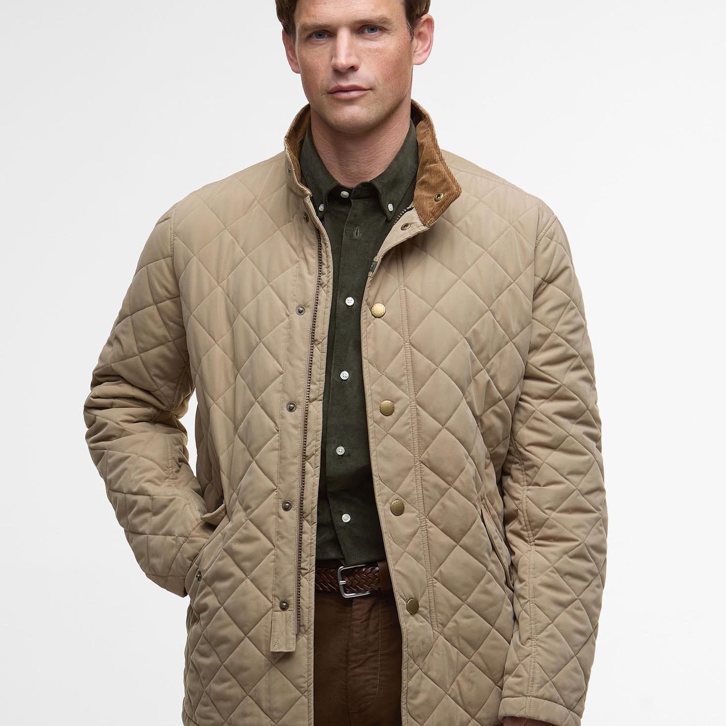 Barbour Jackets MILITARY BROWN / S Shoveler Quilted Jacket