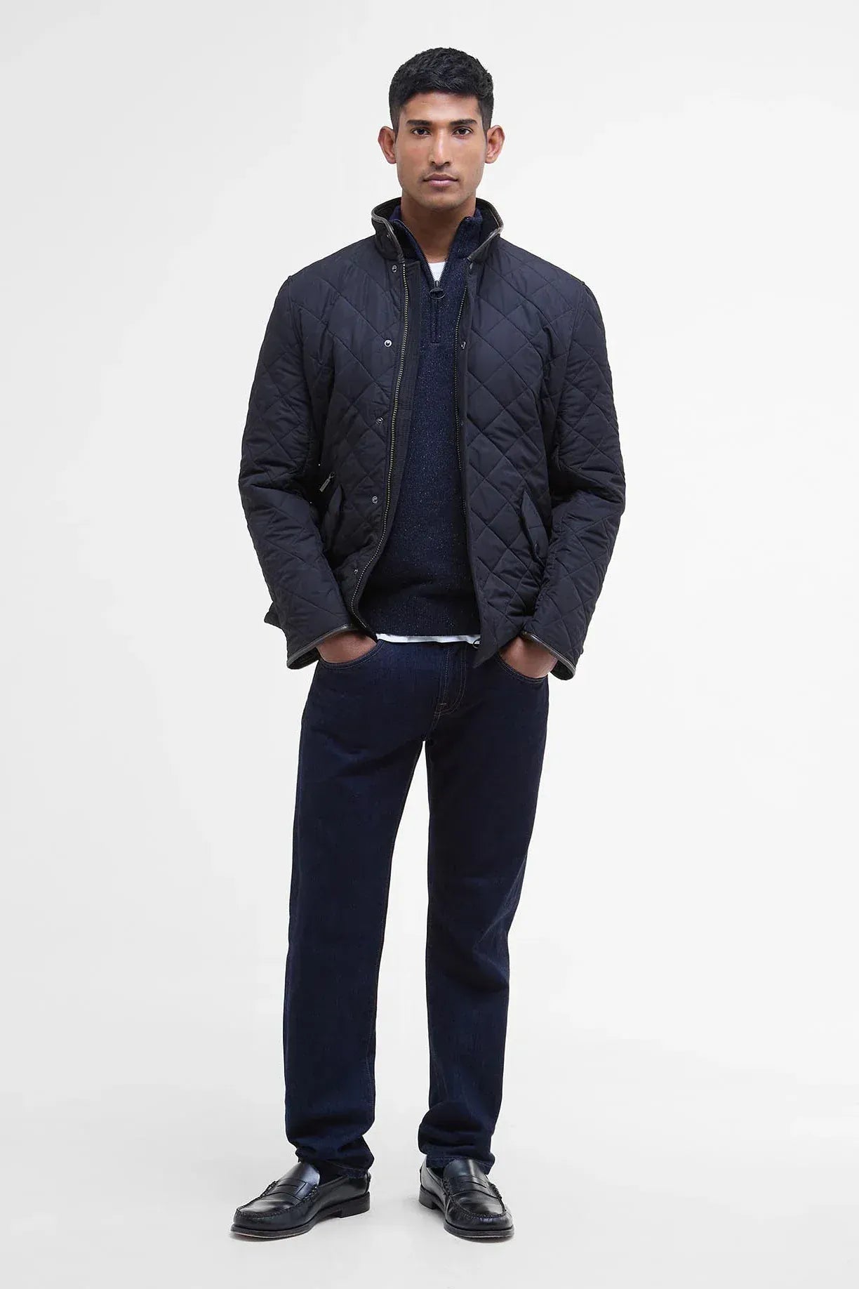 Barbour Jackets Powell Quilted Jacket in Navy