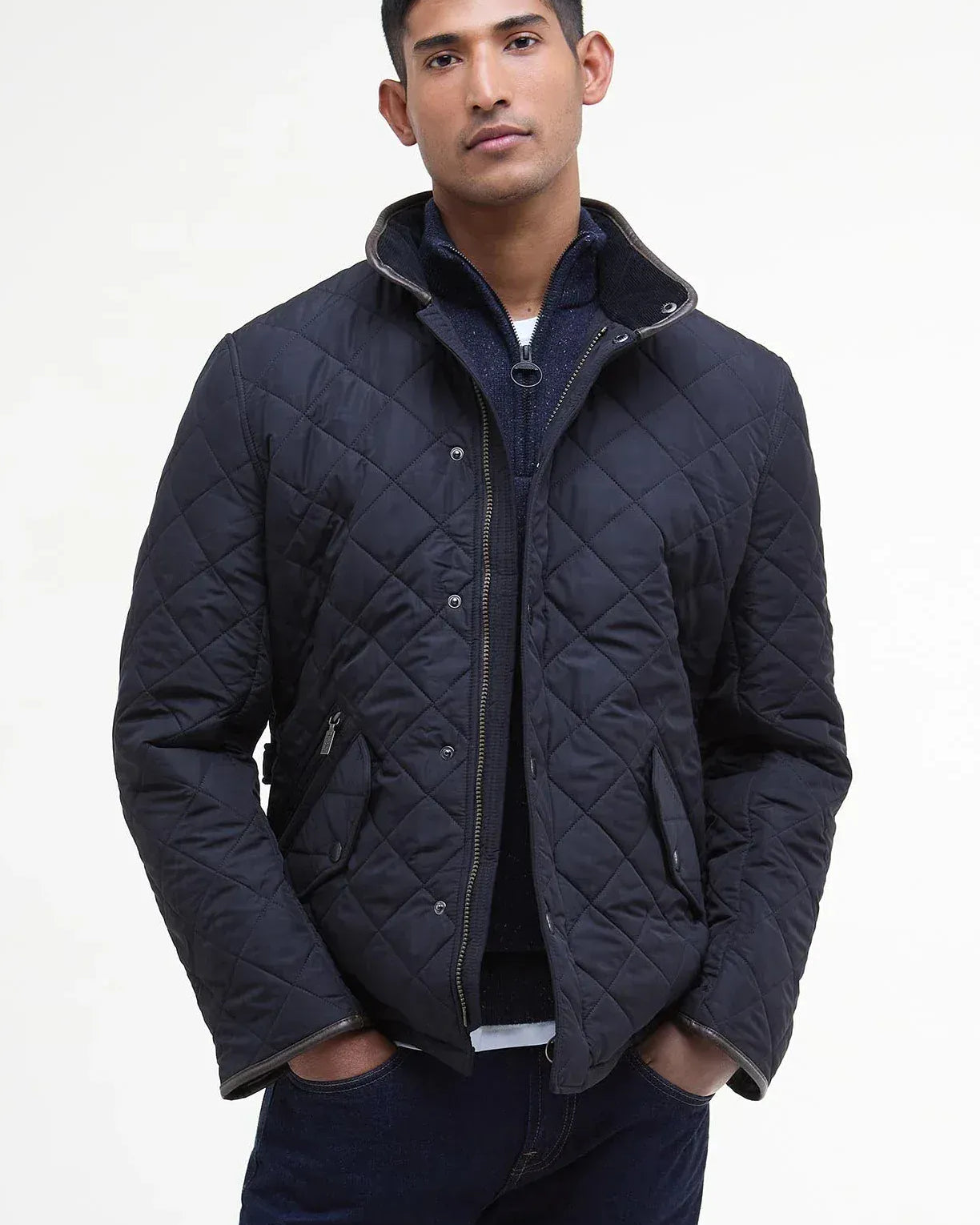 Barbour Jackets Powell Quilted Jacket in Navy