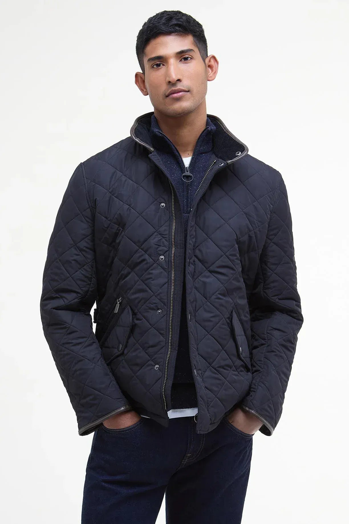 Barbour Jackets Powell Quilted Jacket in Navy