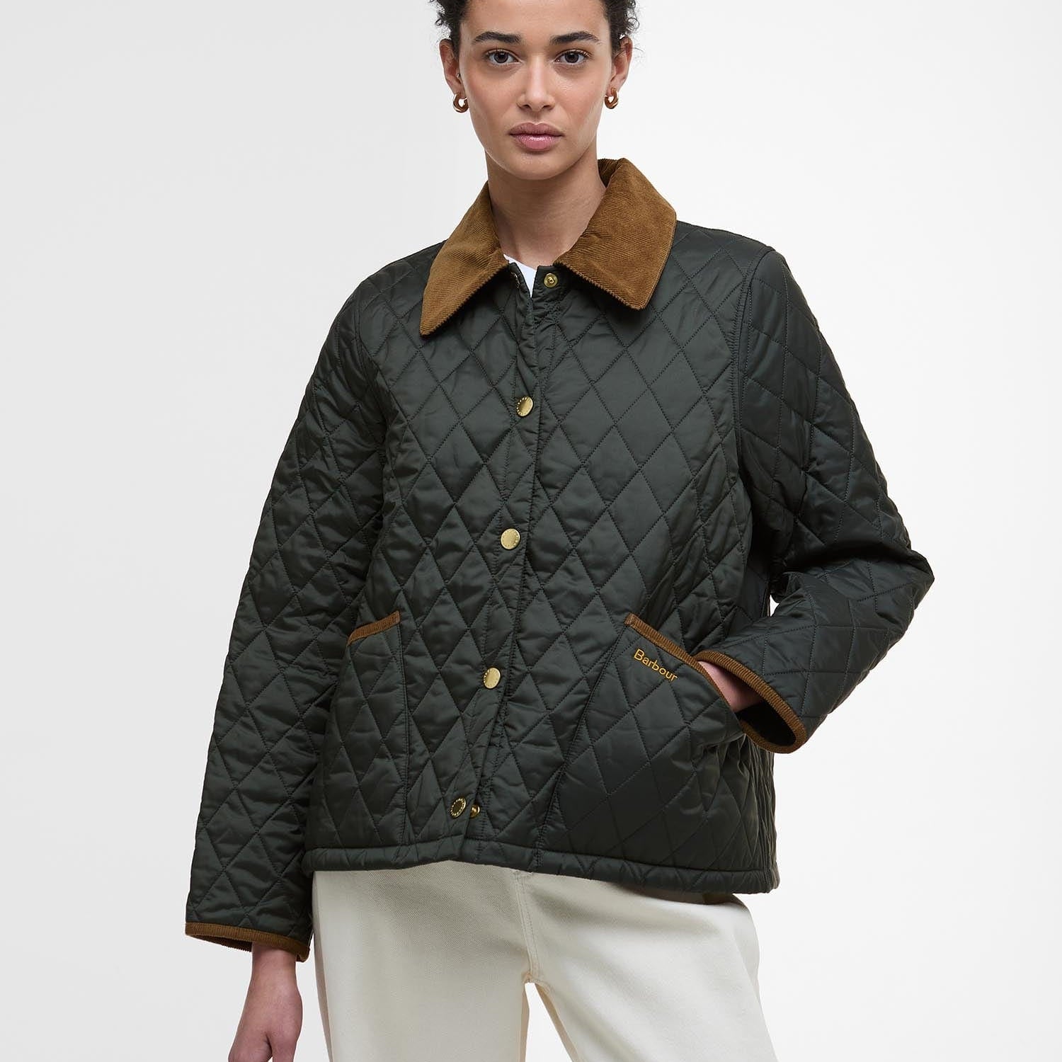 Barbour Jackets SAGE/ANCIENT / 4 Icons Cropped Liddesdale Quilted Jacket