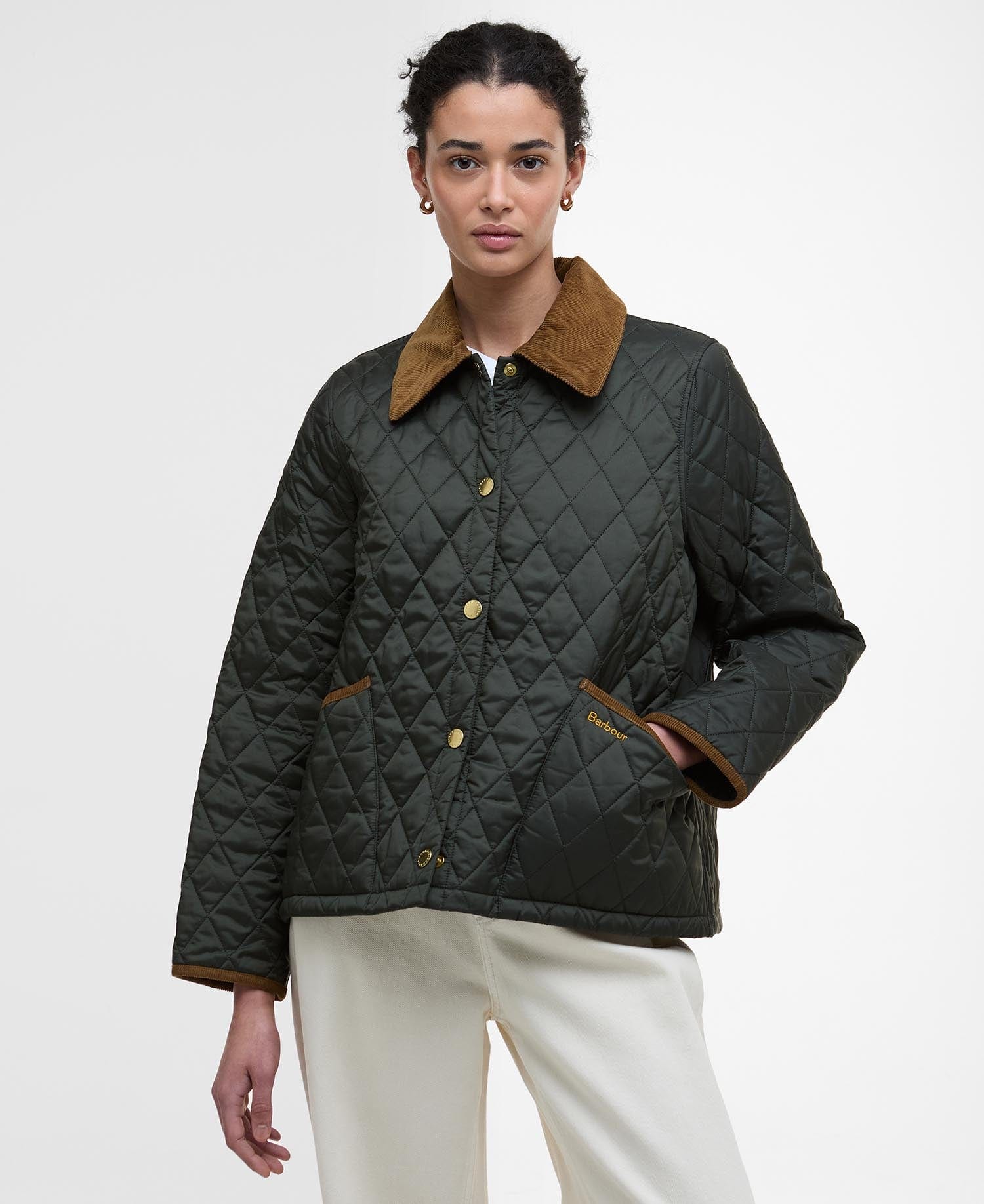 Barbour Jackets SAGE/ANCIENT / 4 Icons Cropped Liddesdale Quilted Jacket