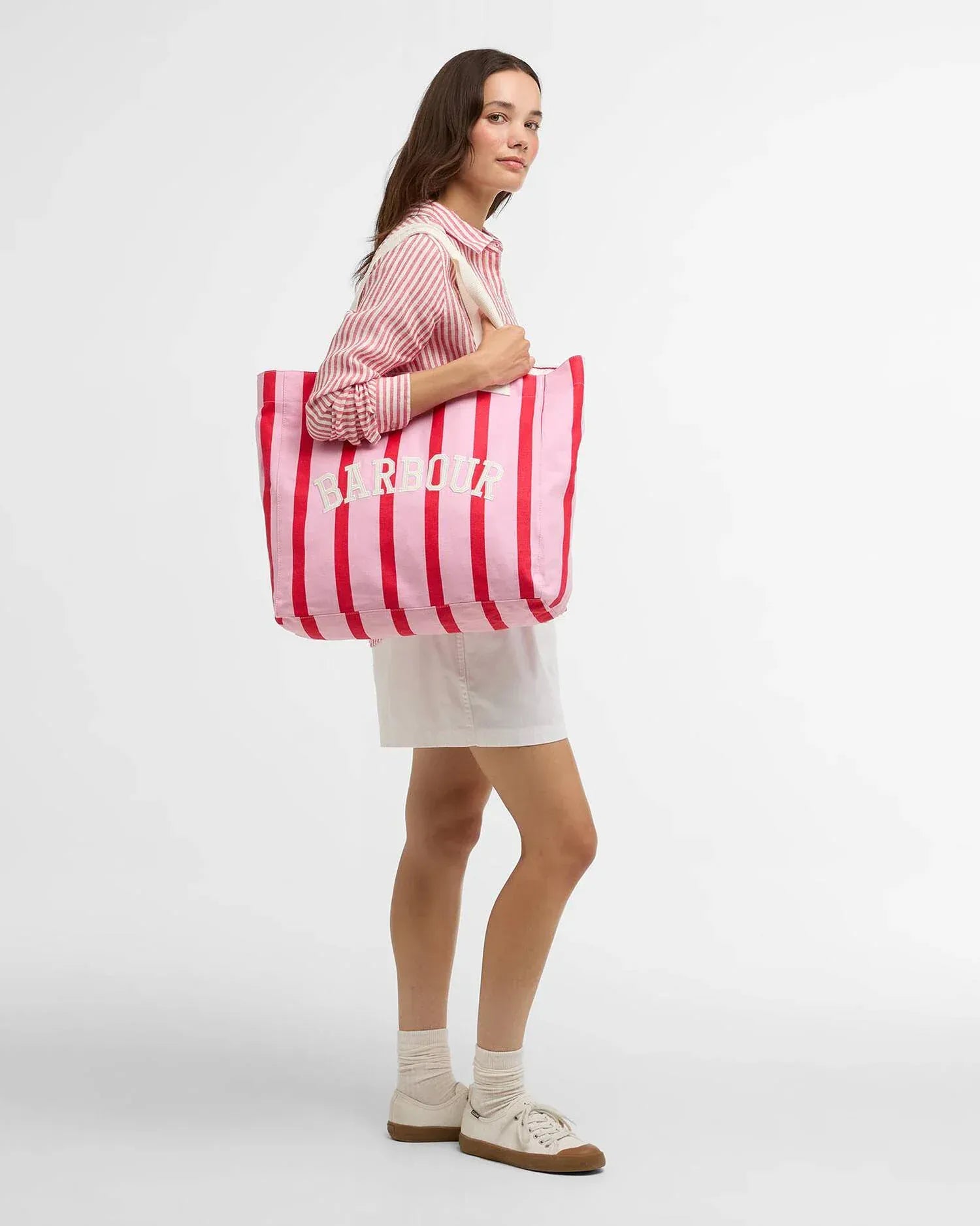 Barbour Luggage CHERRY Emily Stripe Tote Bag