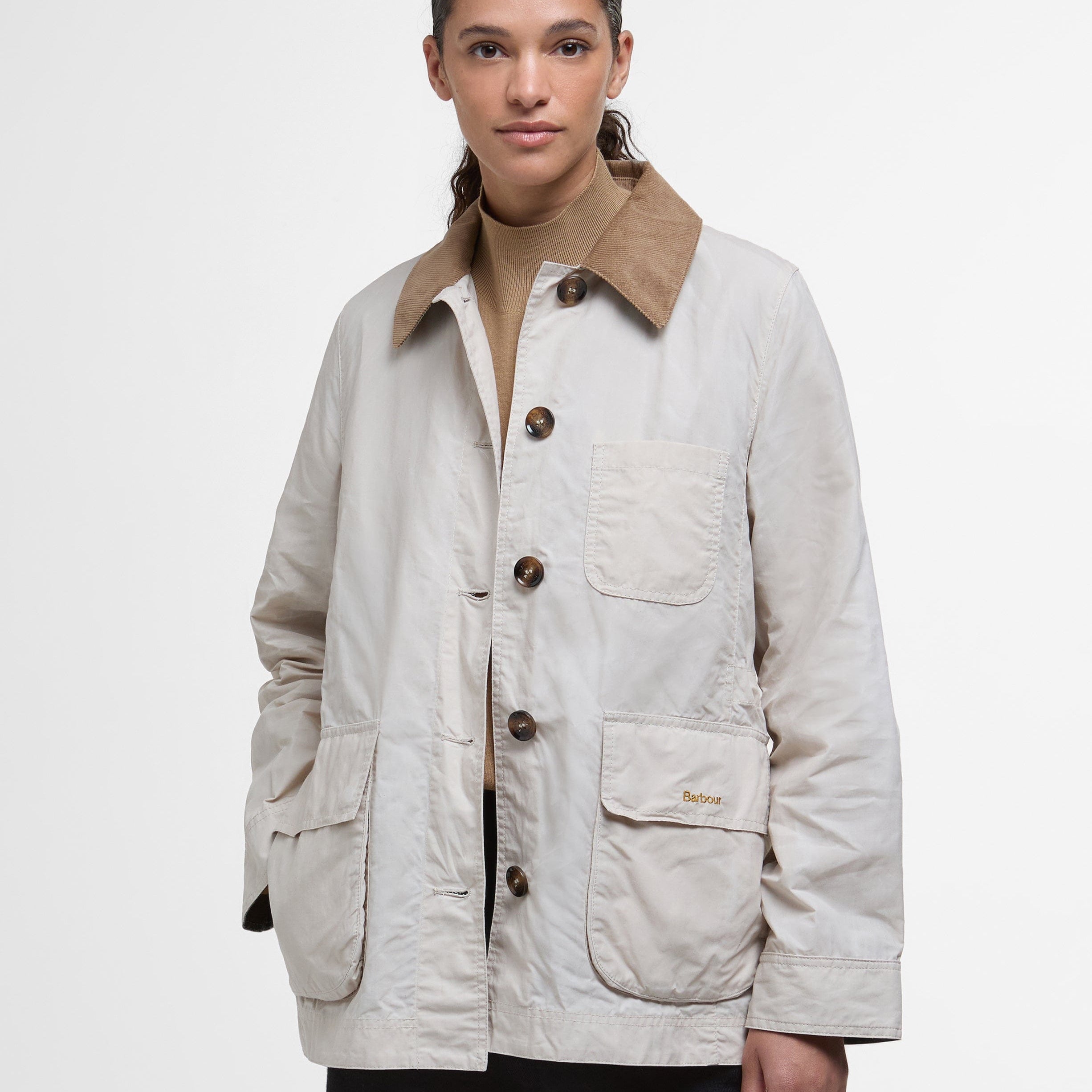 Barbour Outerwear Averie Showerproof Jacket - Oatmeal/ Ancient Tartan