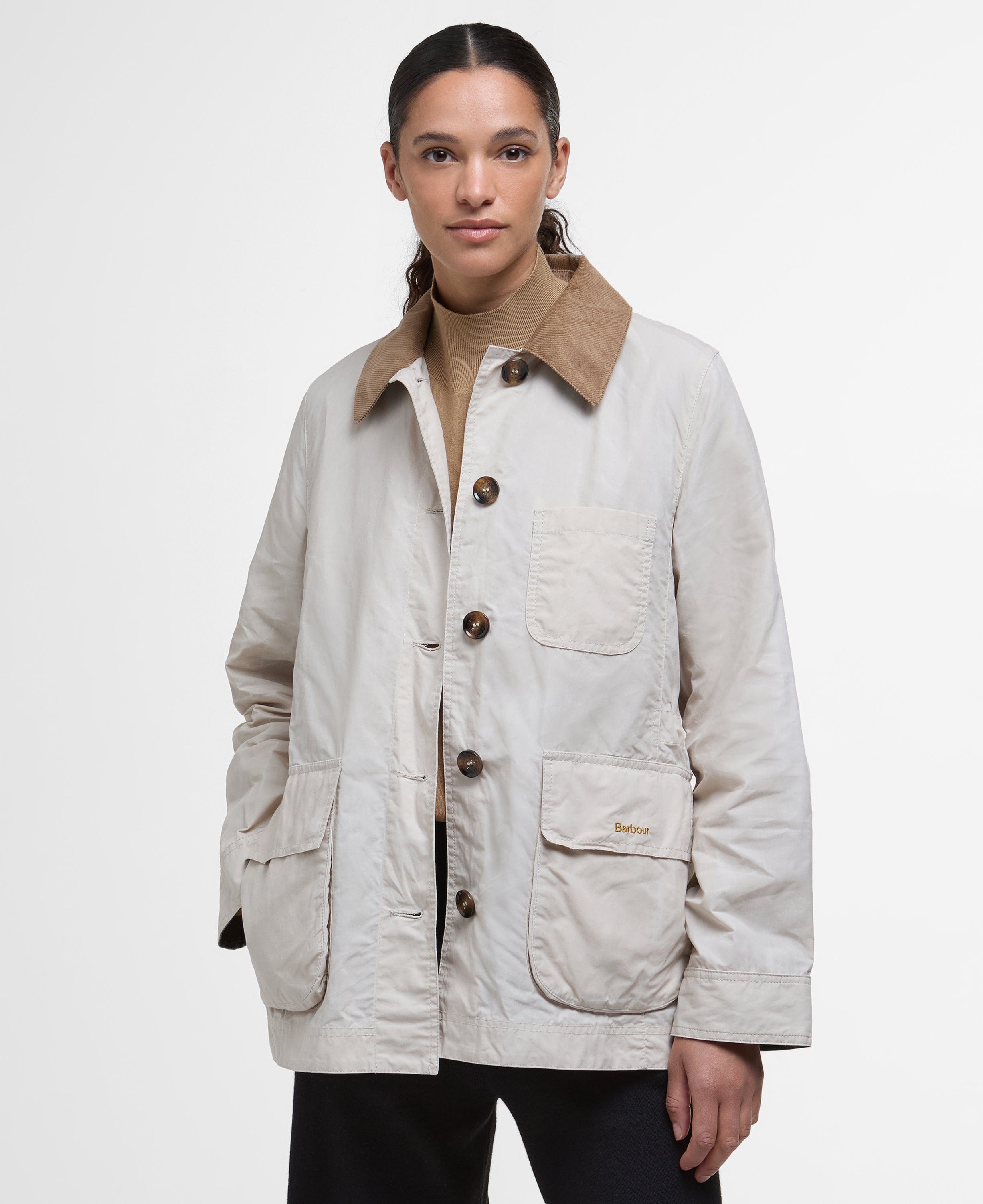 Barbour Outerwear Averie Showerproof Jacket - Oatmeal/ Ancient Tartan