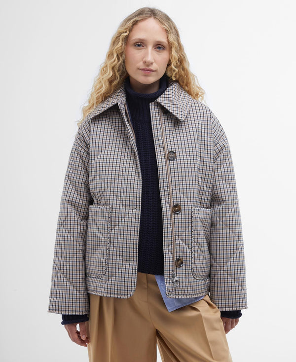 Barbour Outerwear Cassidie Check Quilted Jacket - Sky Micro Check