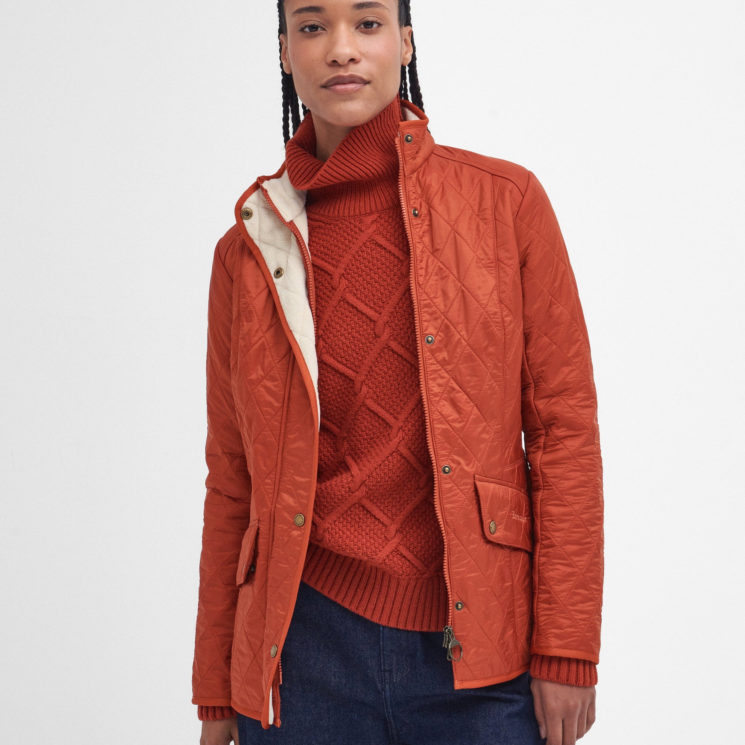 Barbour Outerwear Cavalry Polarquit Jacket- Orange