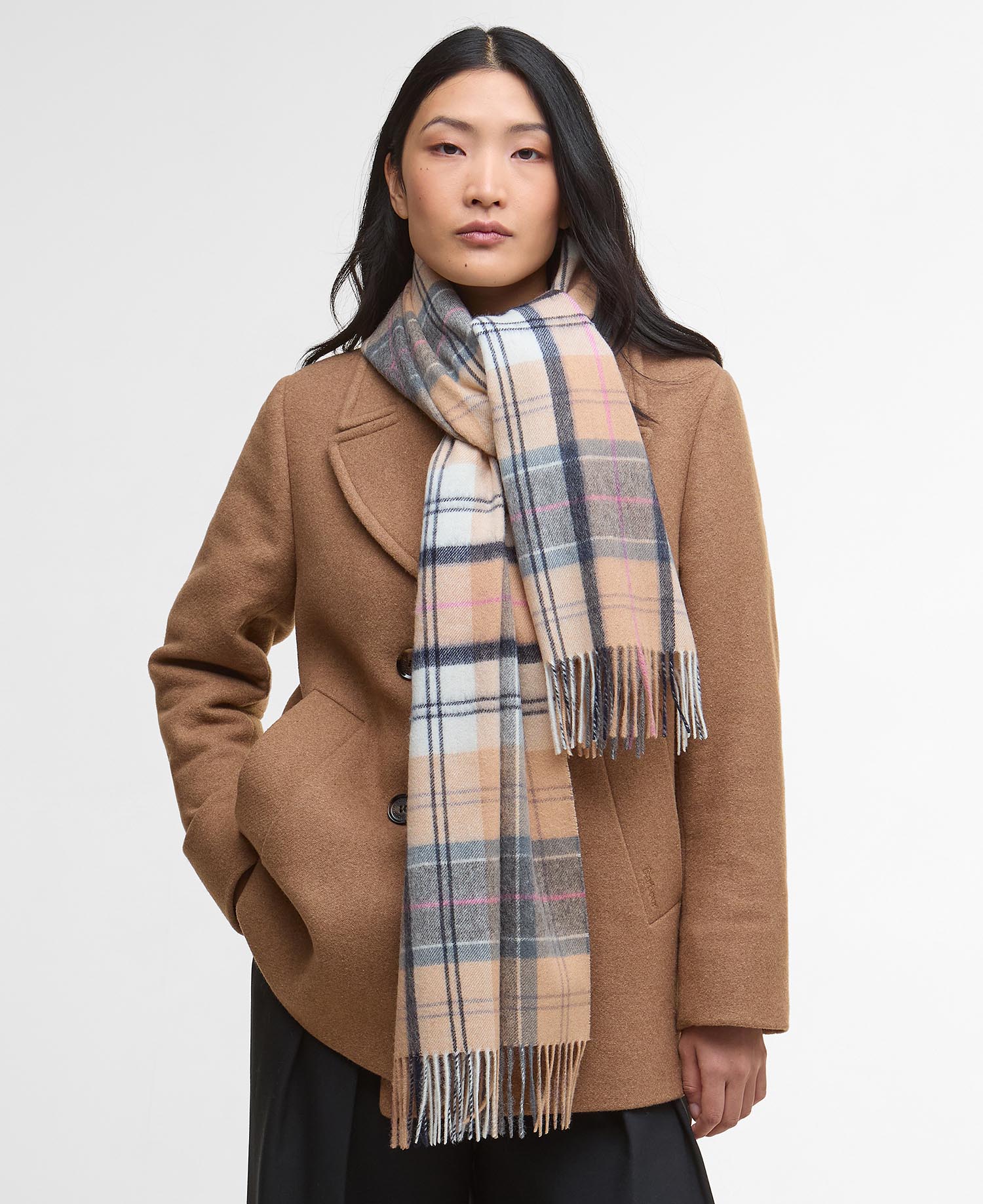 Barbour Scarves Serena Tartan Scarf in Hessian