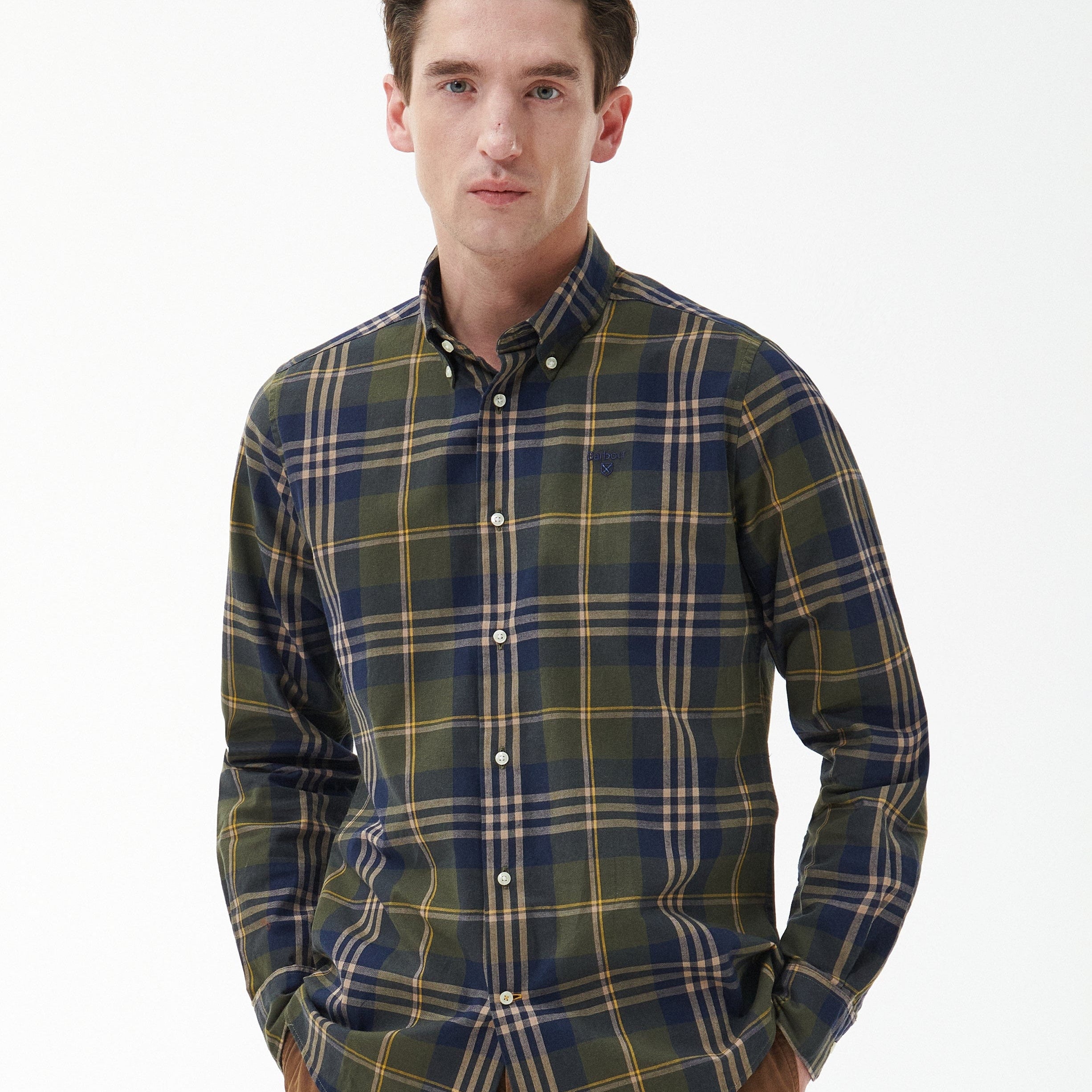 Barbour Sport Shirts Edgar Tailored Sport Shirt- Olive