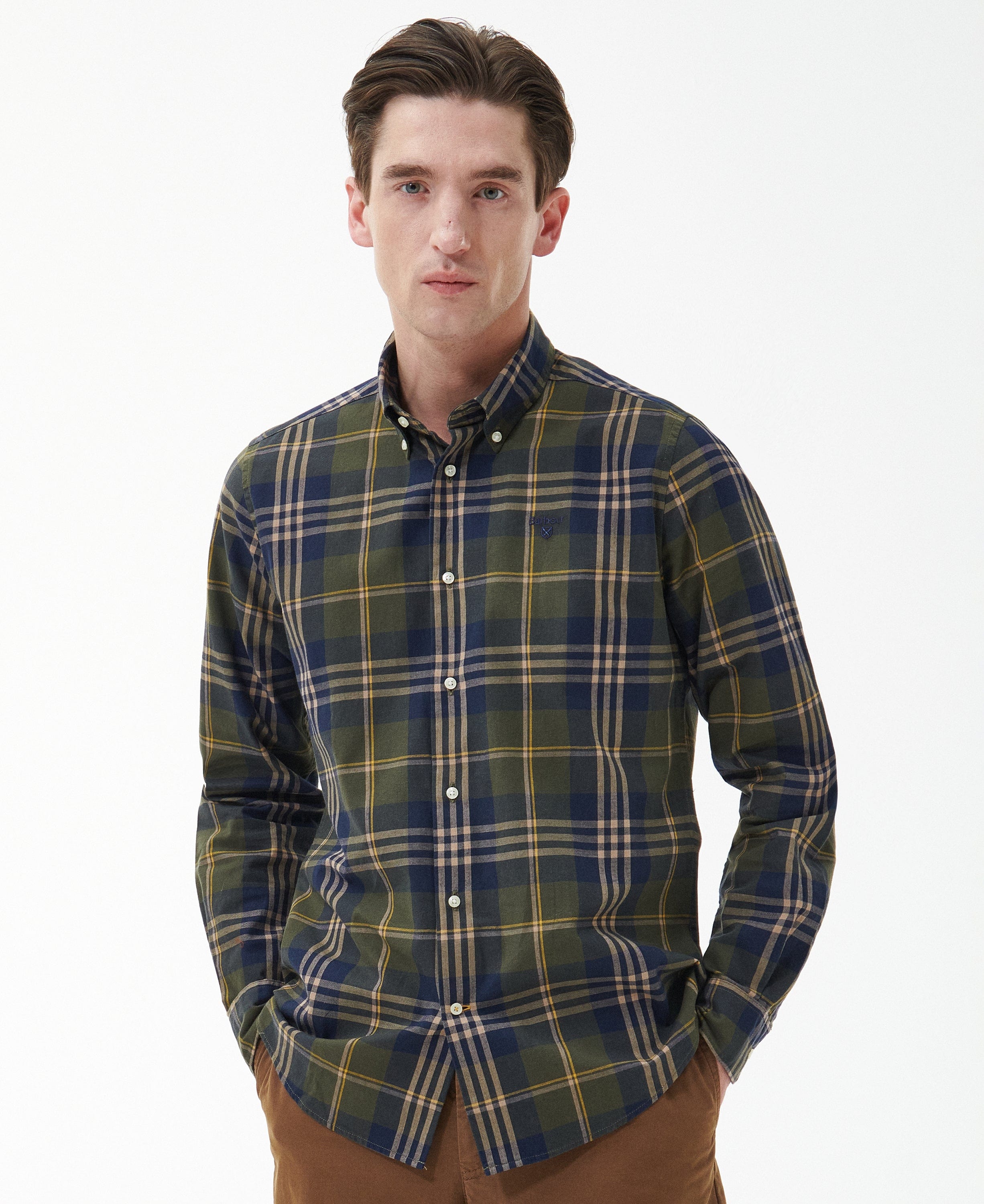 Barbour Sport Shirts Edgar Tailored Sport Shirt- Olive