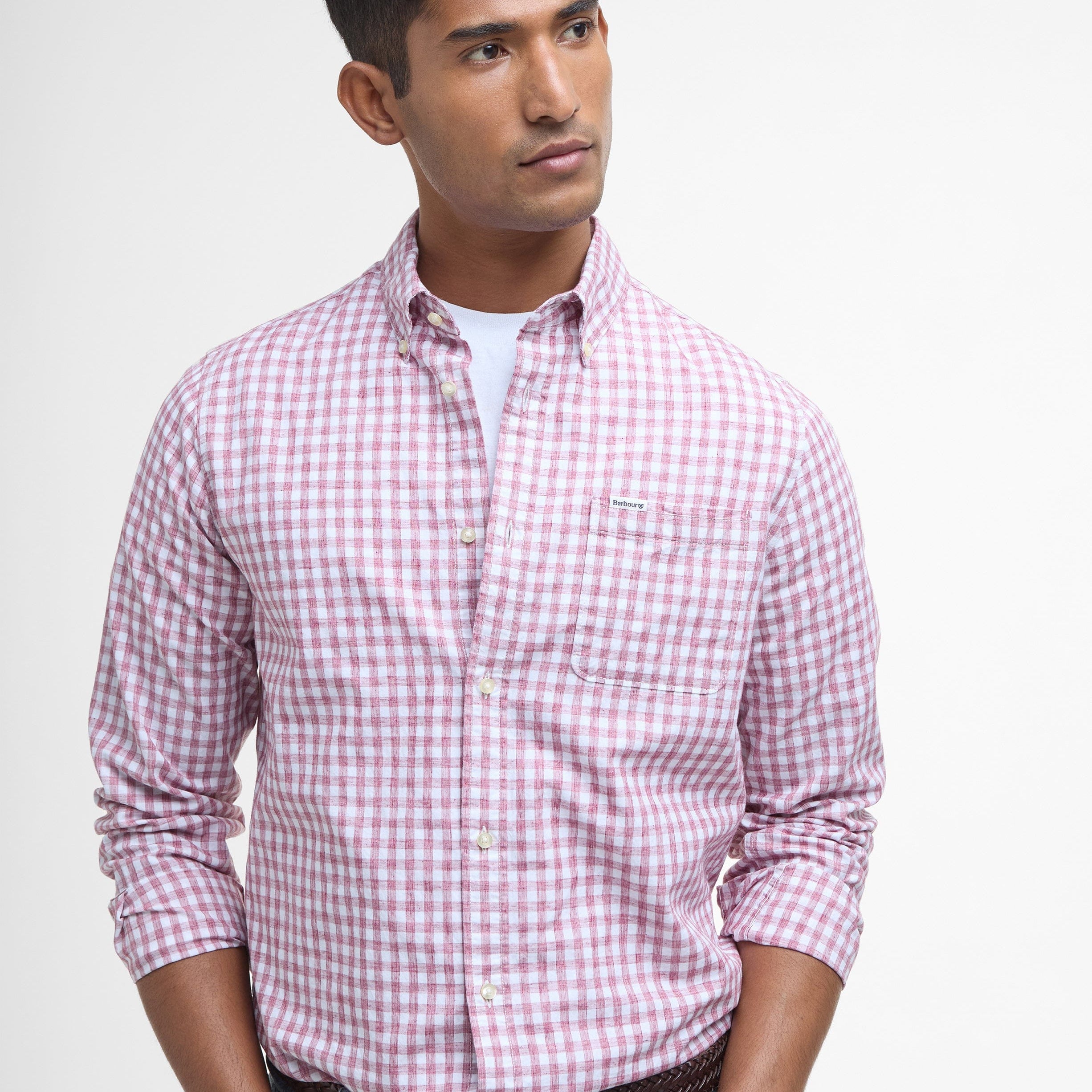 Barbour Sport Shirts Kanehill Tailored Long-Sleeved Shirt - Washed Raspberry