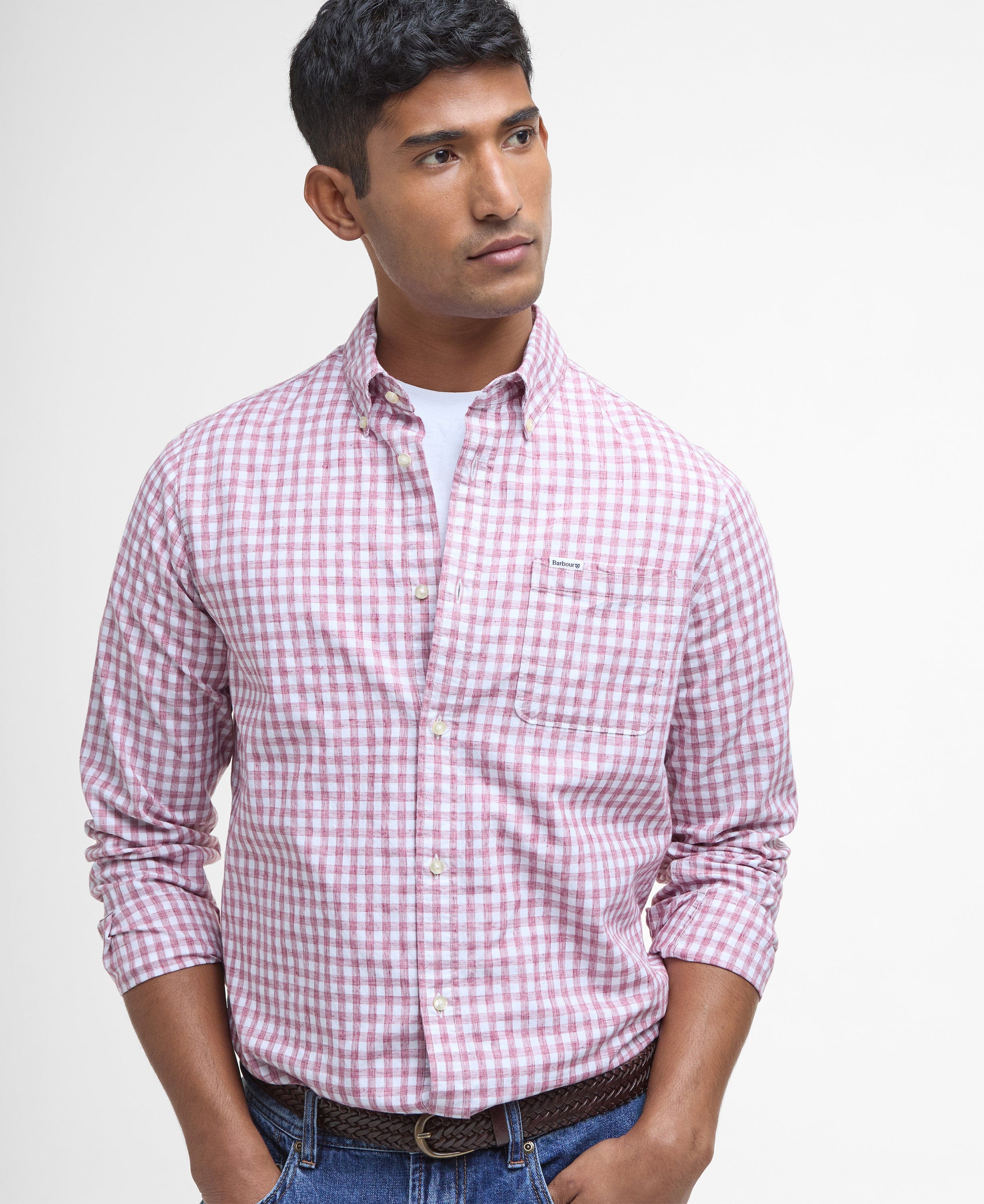 Barbour Sport Shirts Kanehill Tailored Long-Sleeved Shirt - Washed Raspberry