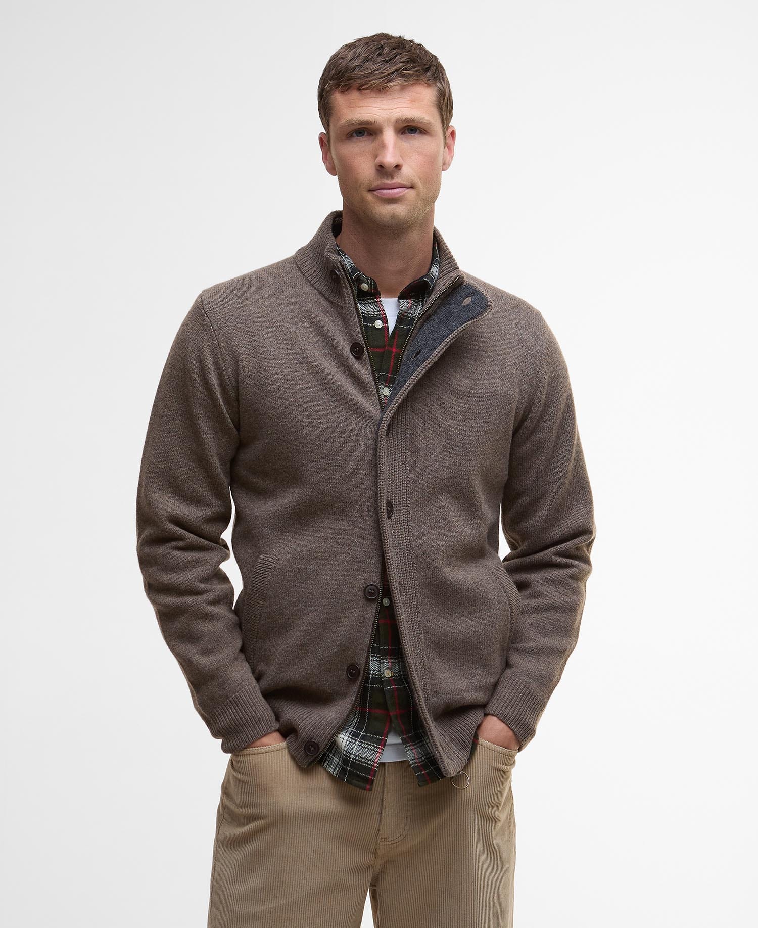Barbour Sweaters DARK STONE / S Essential Elbow-Patch Cardigan