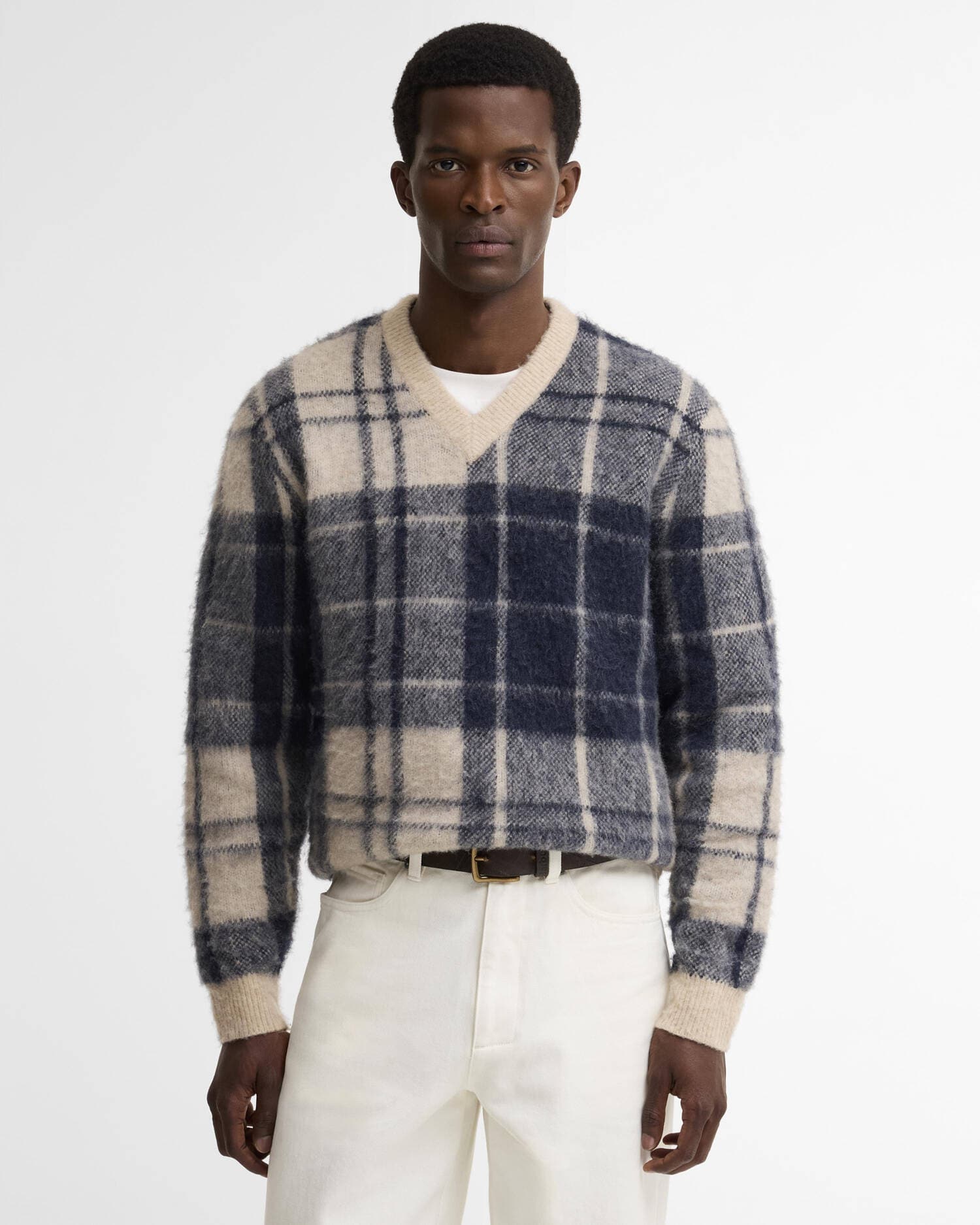 Barbour Sweaters Hunham Tartan V-Neck Jumper