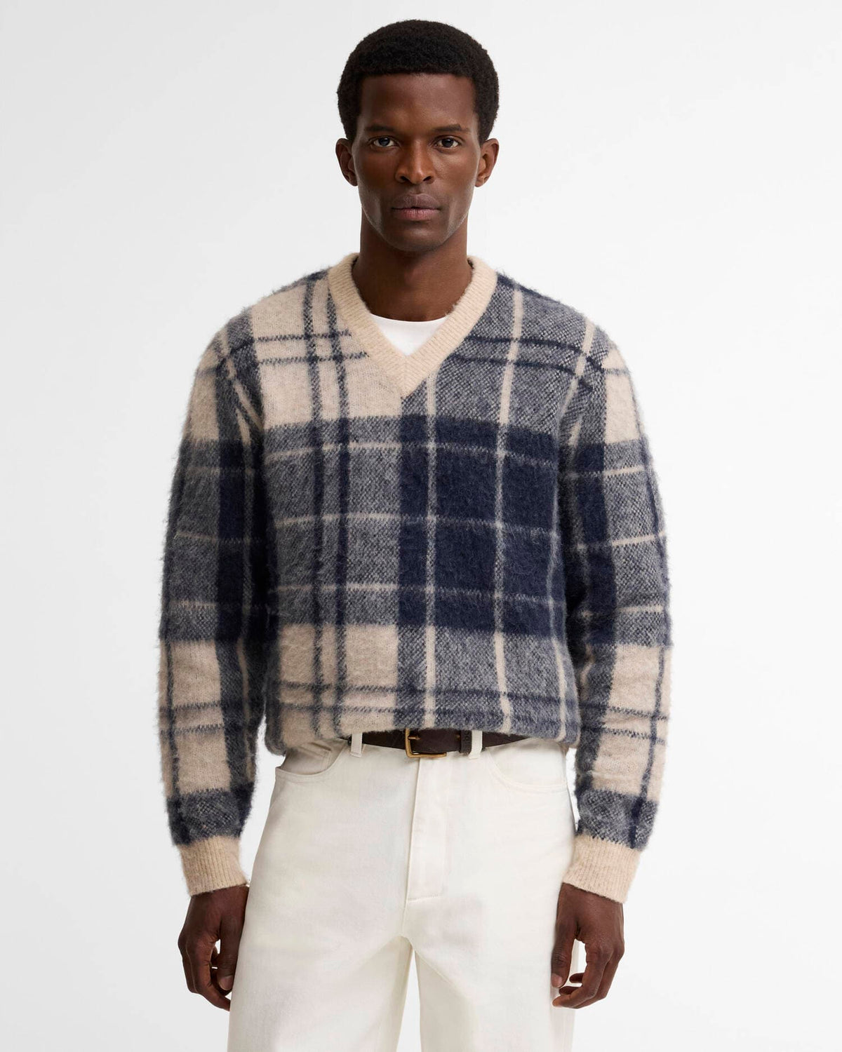 Barbour Sweaters Hunham Tartan V-Neck Jumper