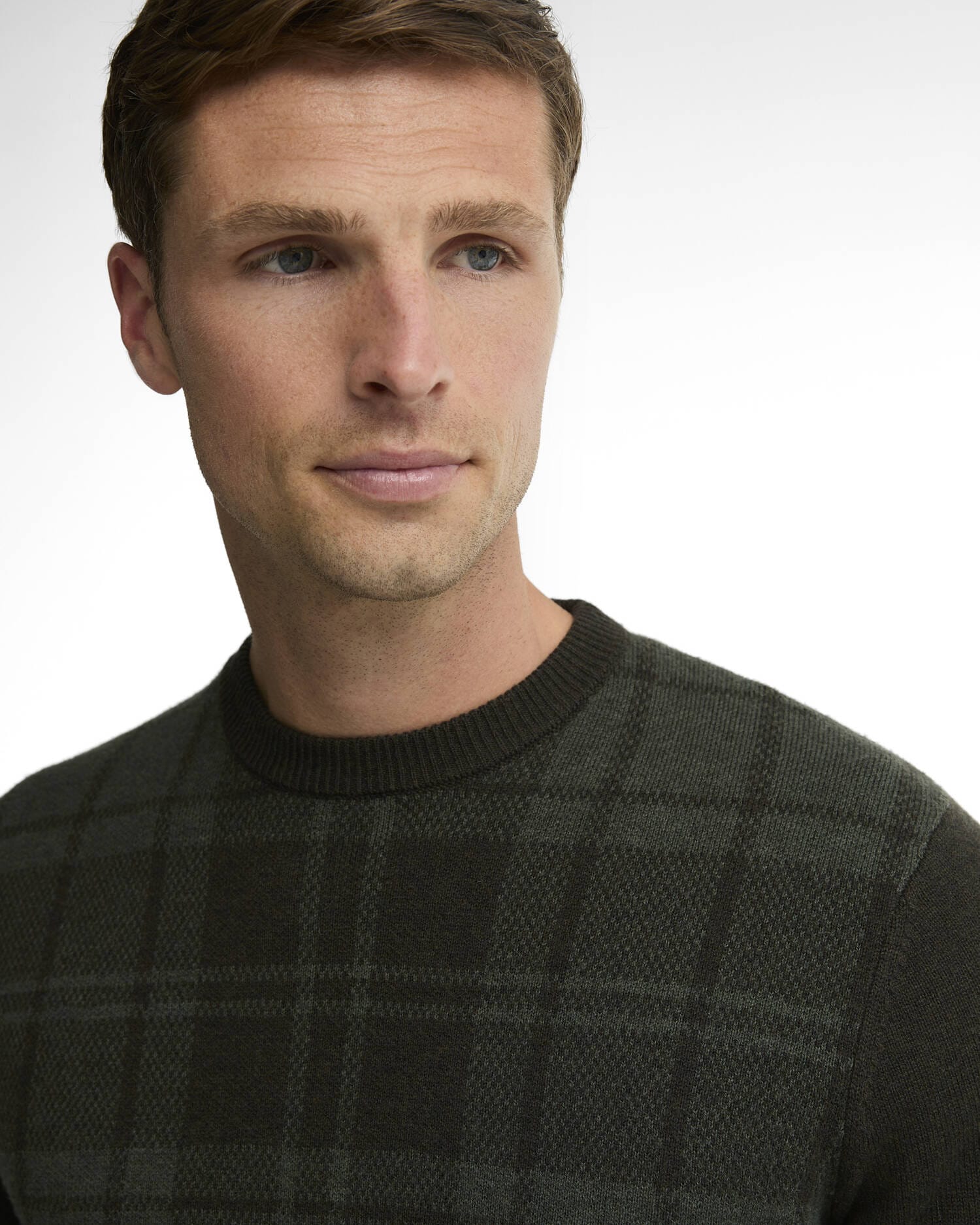 Barbour Sweaters Mineral Tartan Crew Neck Jumper