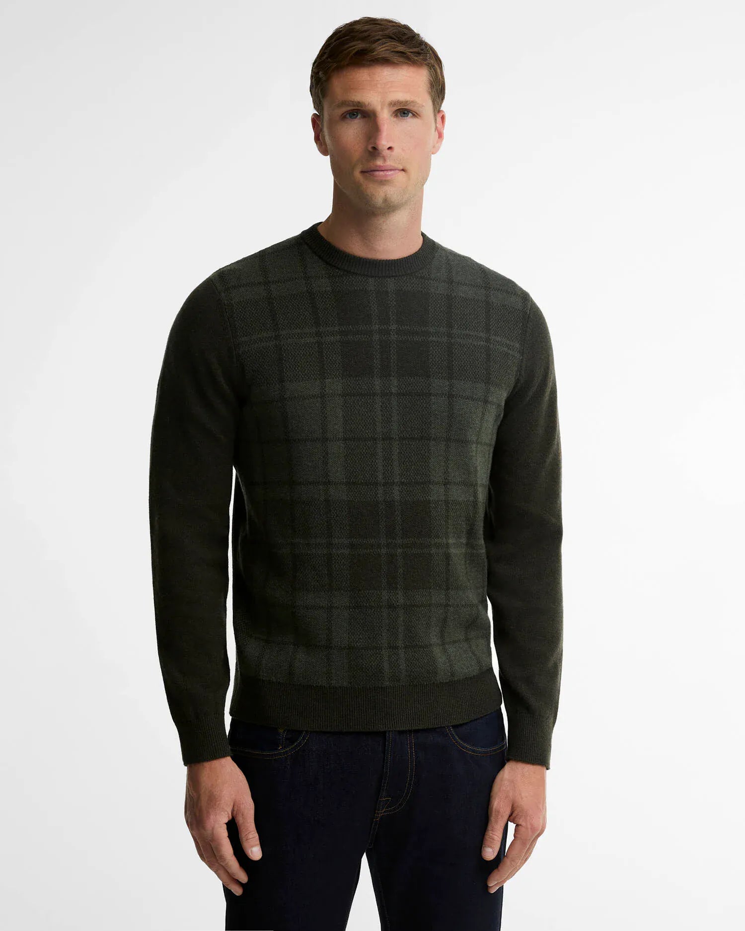 Barbour Sweaters Mineral Tartan Crew Neck Jumper