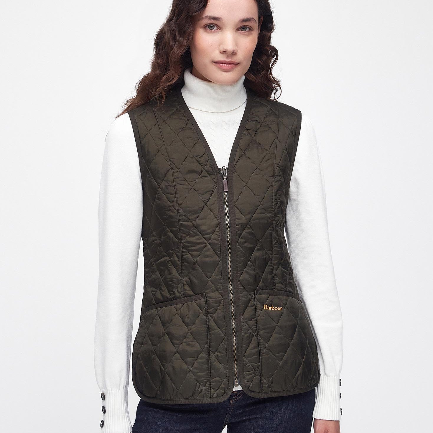 Barbour Vest OLIVE / US10 Betty Interactive Liner