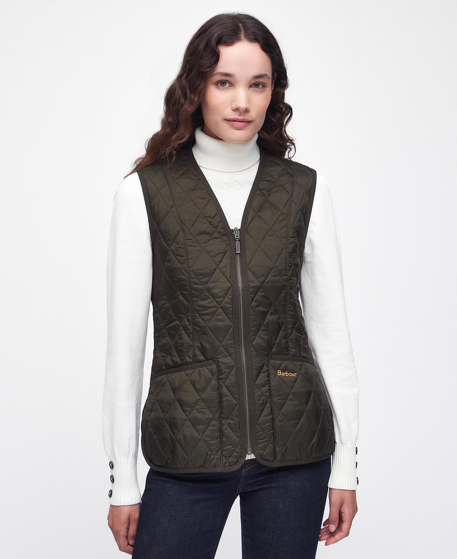 Barbour Vest OLIVE / US10 Betty Interactive Liner