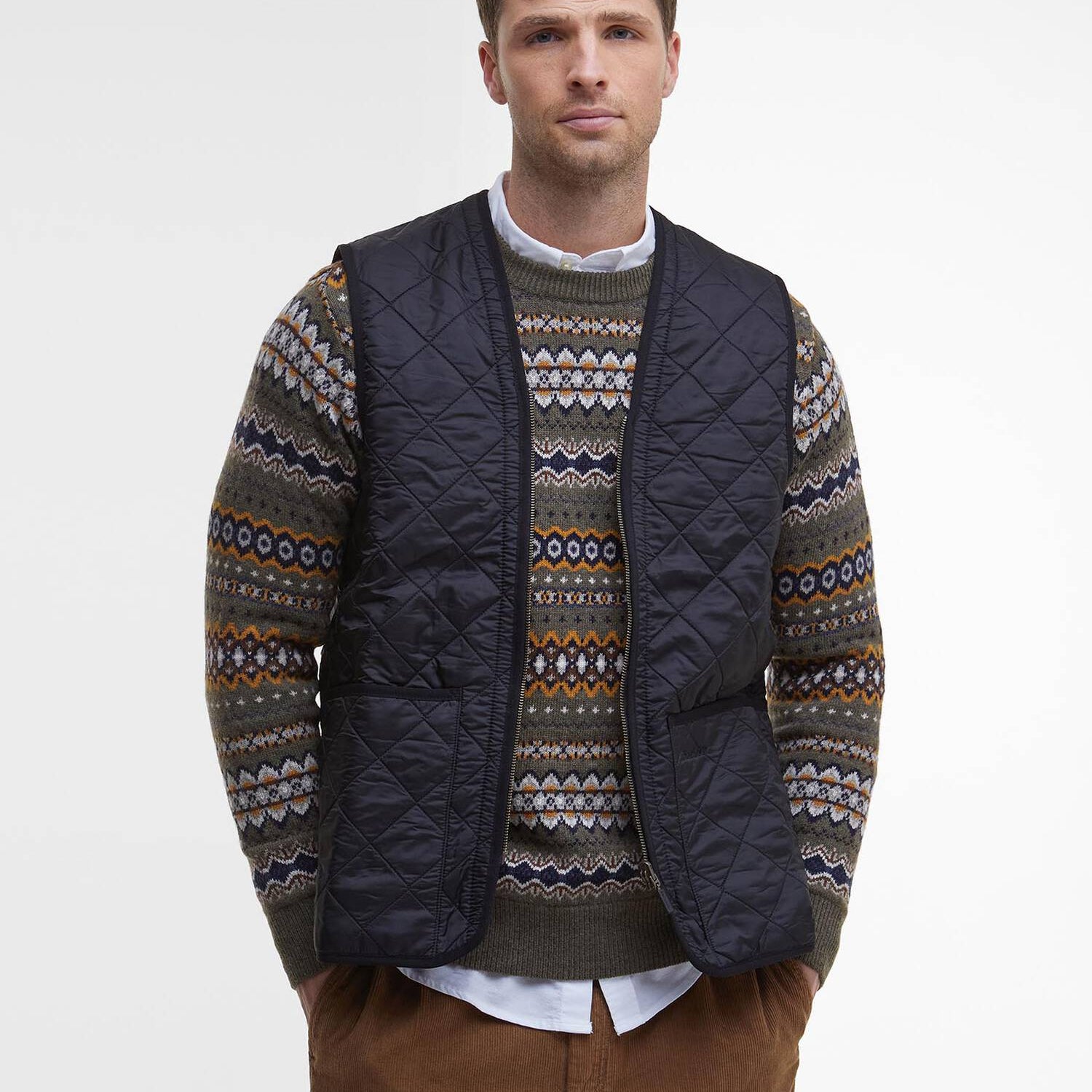 Barbour Vest Polarquilt Zip-In Liner in Classic Black