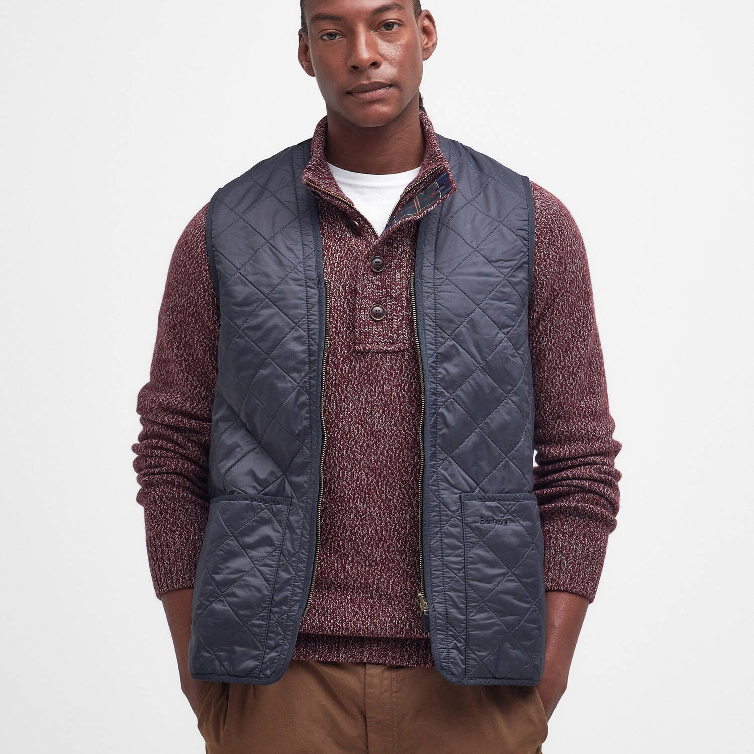 Barbour Vest Polarquilt Zip-In Liner in Classic Navy