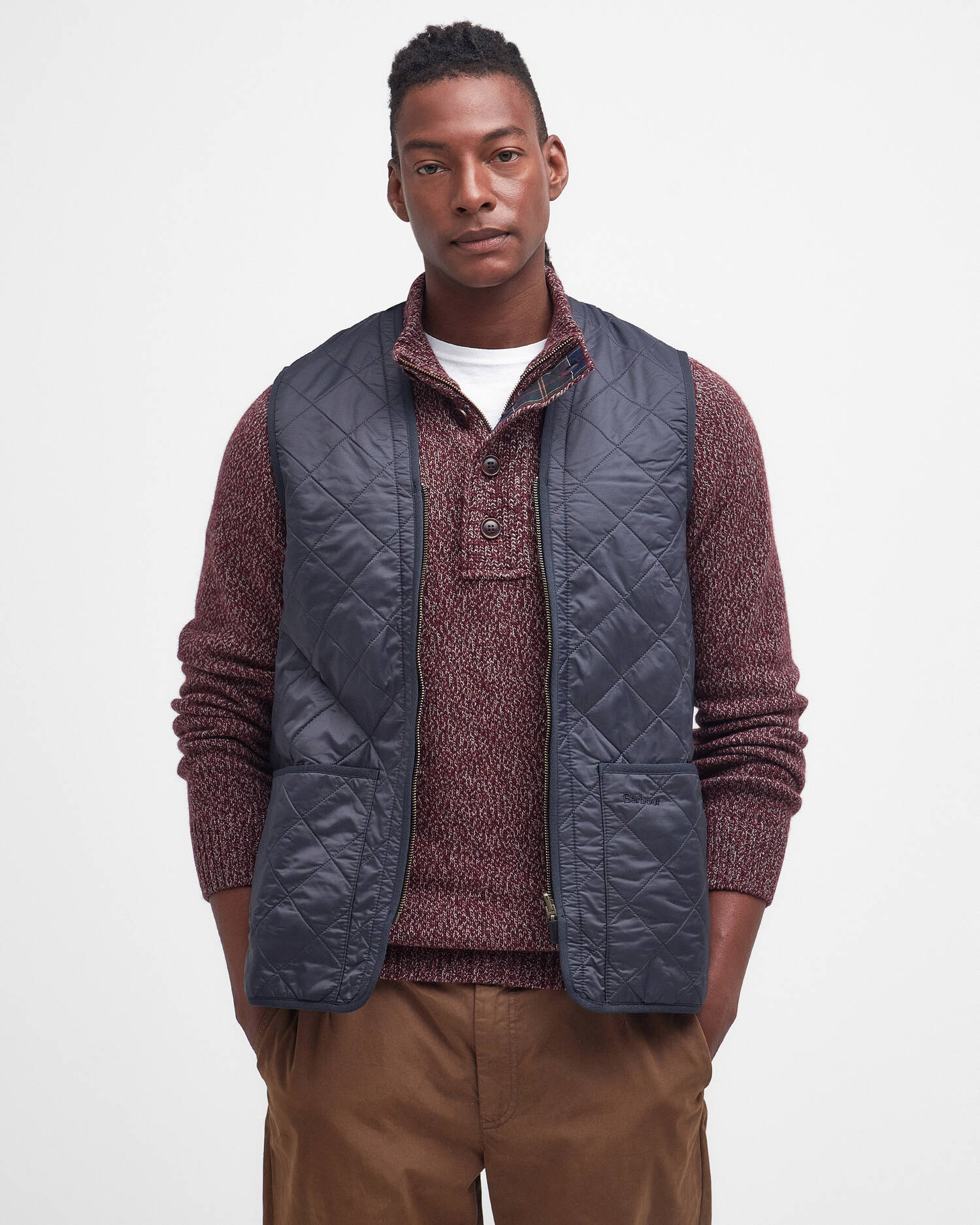 Barbour Vest Polarquilt Zip-In Liner in Classic Navy