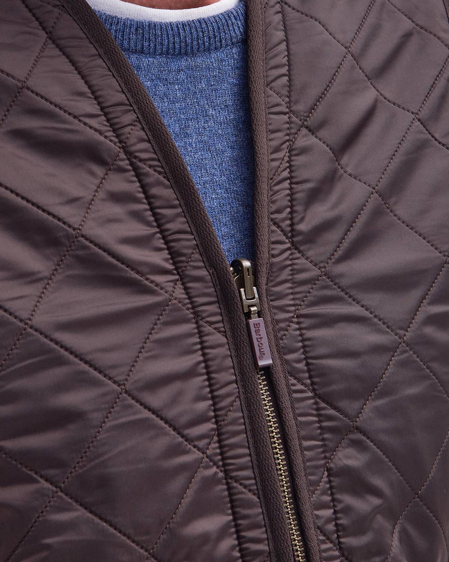 Barbour Vest Polarquilt Zip-In Liner in Dark Brown