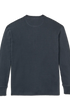 A dark slate blue long-sleeve crewneck shirt shown flat against a solid white background.