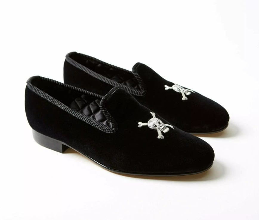 Bowhill & Elliot Shoes Albert Skull & Crossbones Formal Slipper