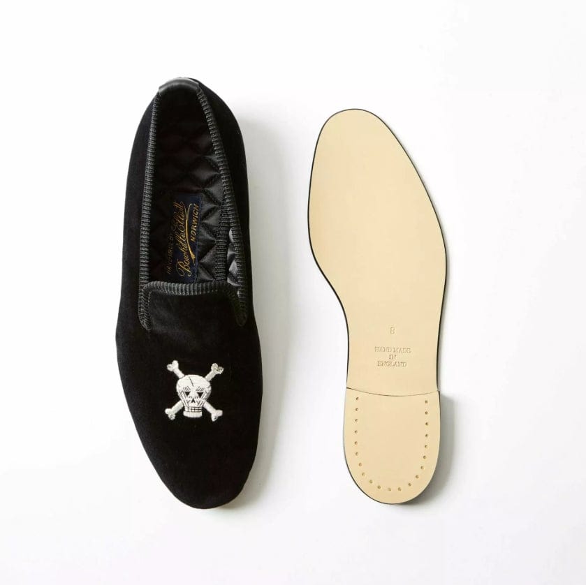 Bowhill & Elliot Shoes Albert Skull & Crossbones Formal Slipper