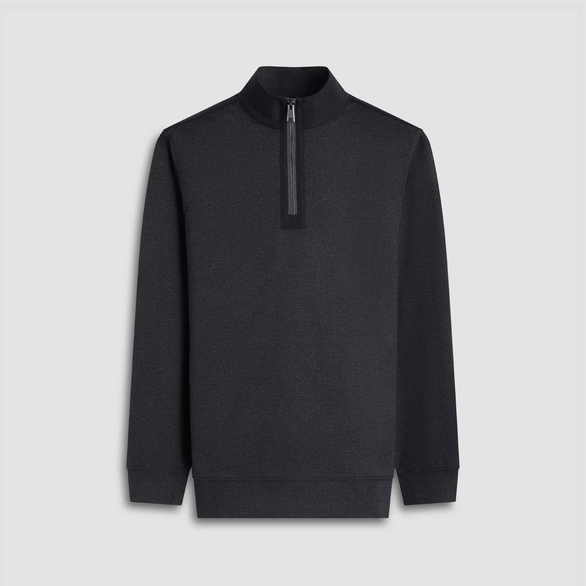 Bugatchi 1/4 Zip Twill-Effect Performance Quarter Zip in Anthracite