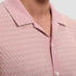 Bugatchi Camp Shirt Honeycomb Short-Sleeve Sweater in Dusty Pink