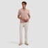 Bugatchi Camp Shirt Honeycomb Short-Sleeve Sweater in Dusty Pink