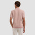 Bugatchi Camp Shirt Honeycomb Short-Sleeve Sweater in Dusty Pink