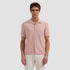 Bugatchi Camp Shirt Honeycomb Short-Sleeve Sweater in Dusty Pink