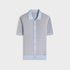 Bugatchi Camp Shirt Honeycomb Short-Sleeve Sweater in Hazy Blue