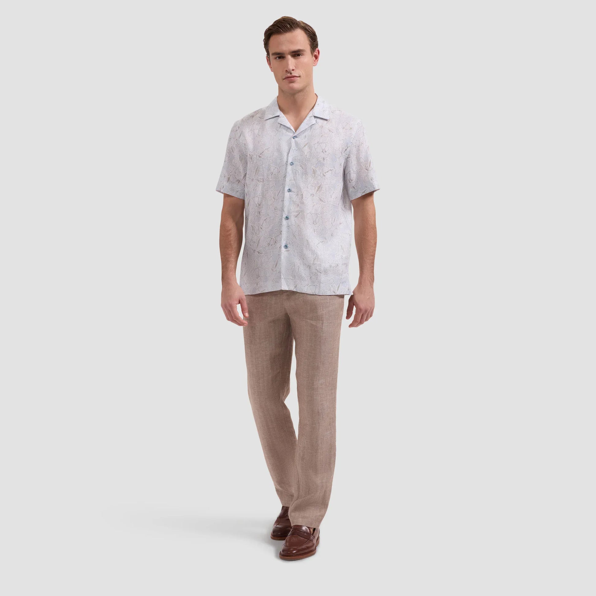 Bugatchi Camp Shirt Jackson Floral Camp Shirt in Air Blue