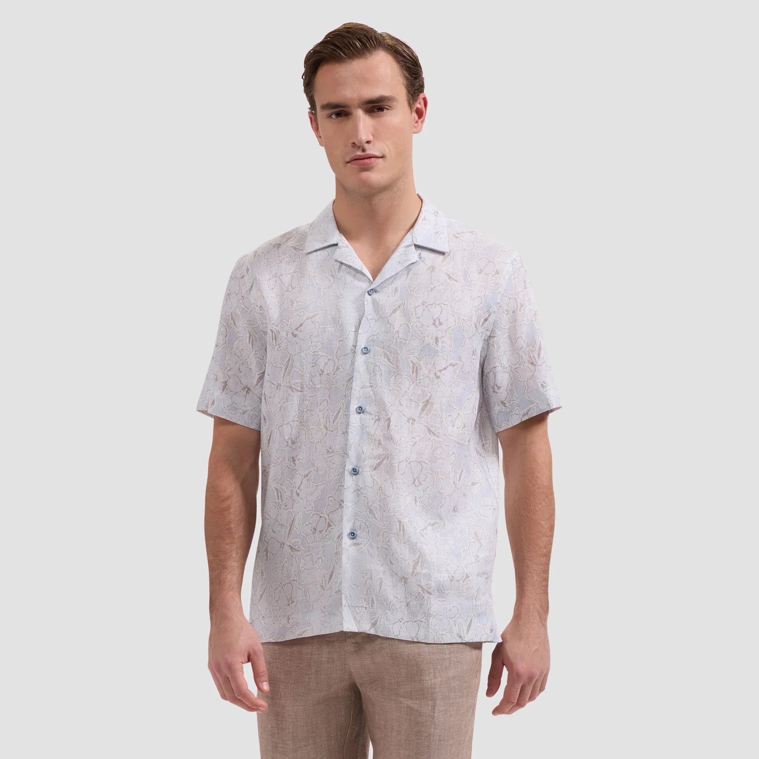Bugatchi Camp Shirt Jackson Floral Camp Shirt in Air Blue