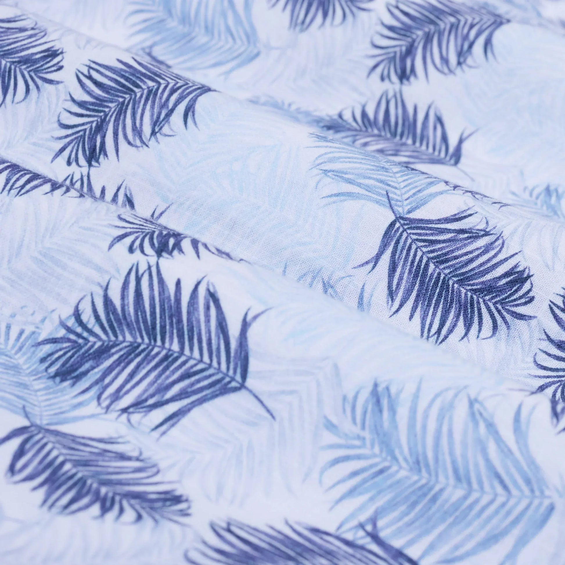 Bugatchi Camp Shirt Orson Leaf Print Shirt in Hazy Blue