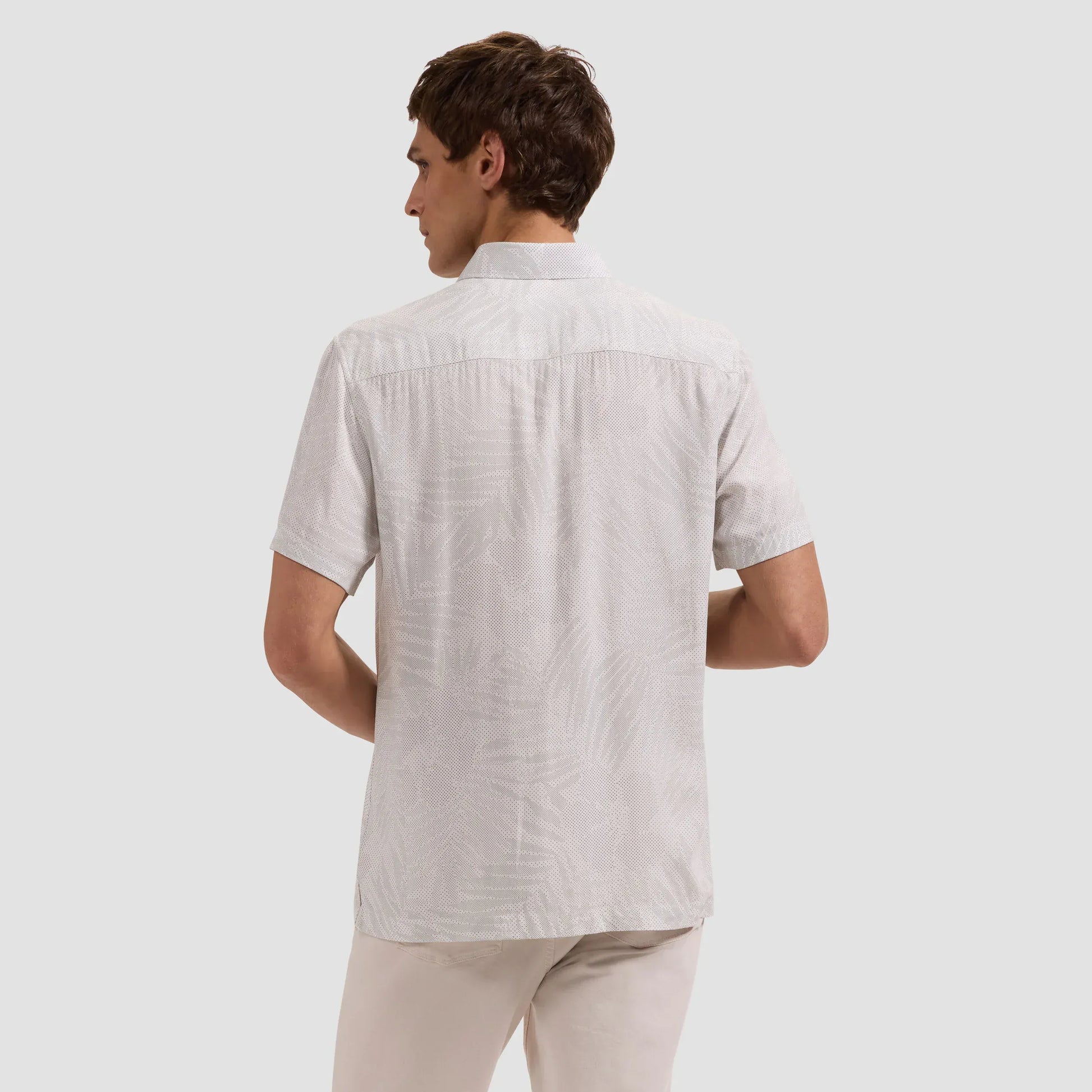 Bugatchi Camp Shirt Vero Micro Dot Short in White