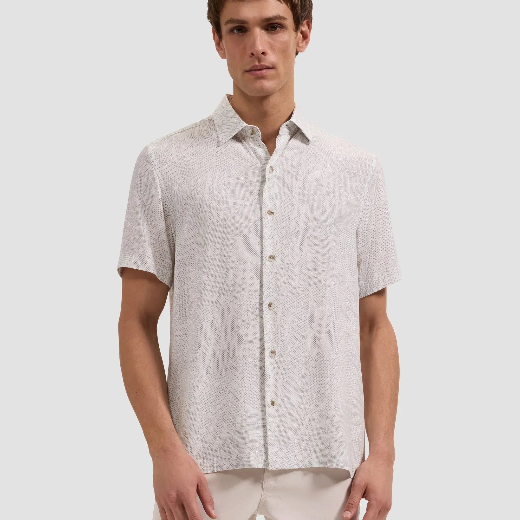 Bugatchi Camp Shirt Vero Micro Dot Short in White